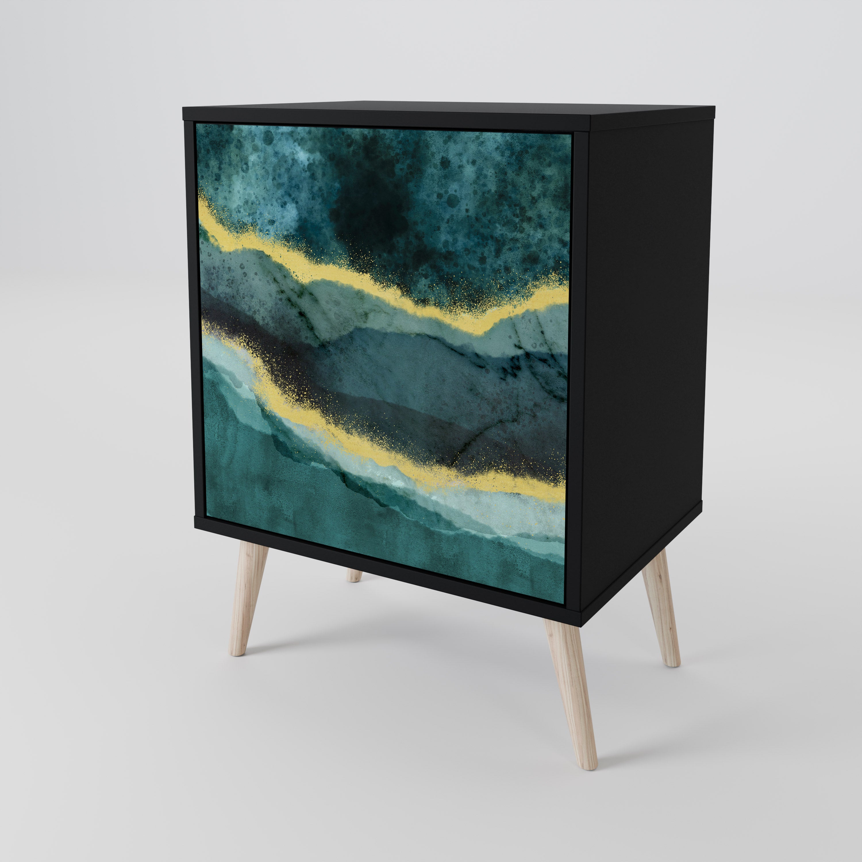 Aparador GOLDRUSH ODYSSEY de 1 puerta en acabado negro