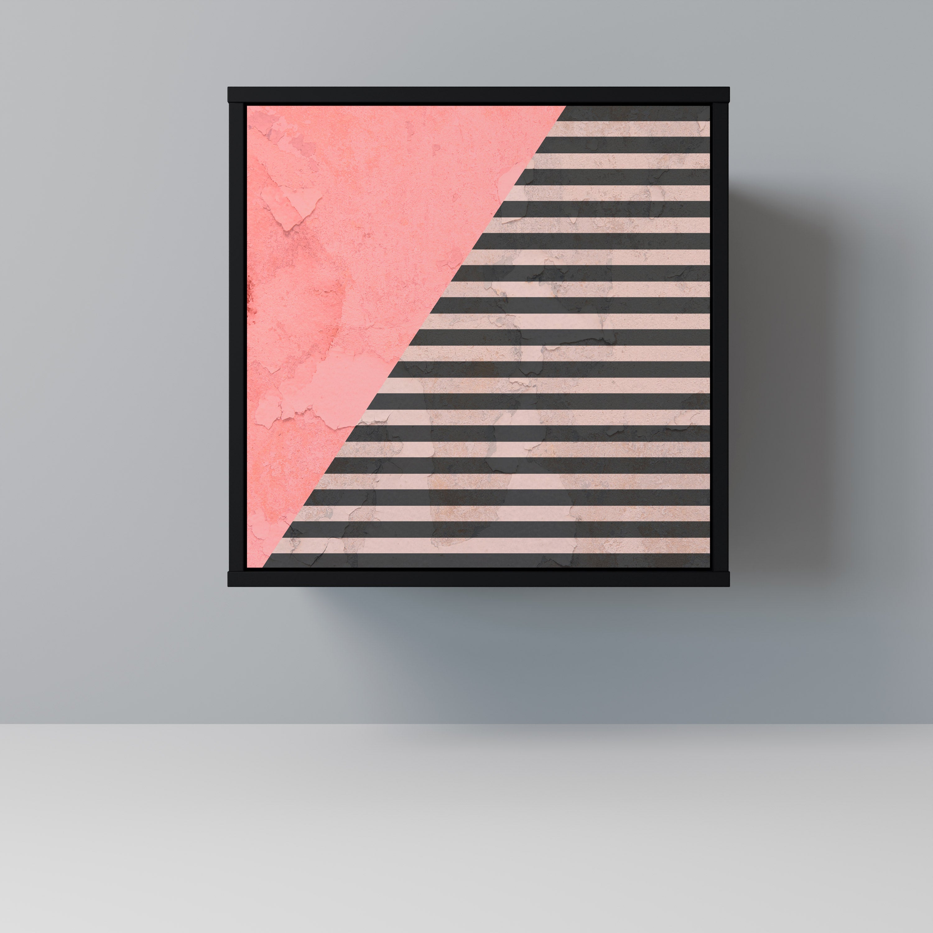 Aparador de una puerta GLAMOROUS STRIPE en acabado negro