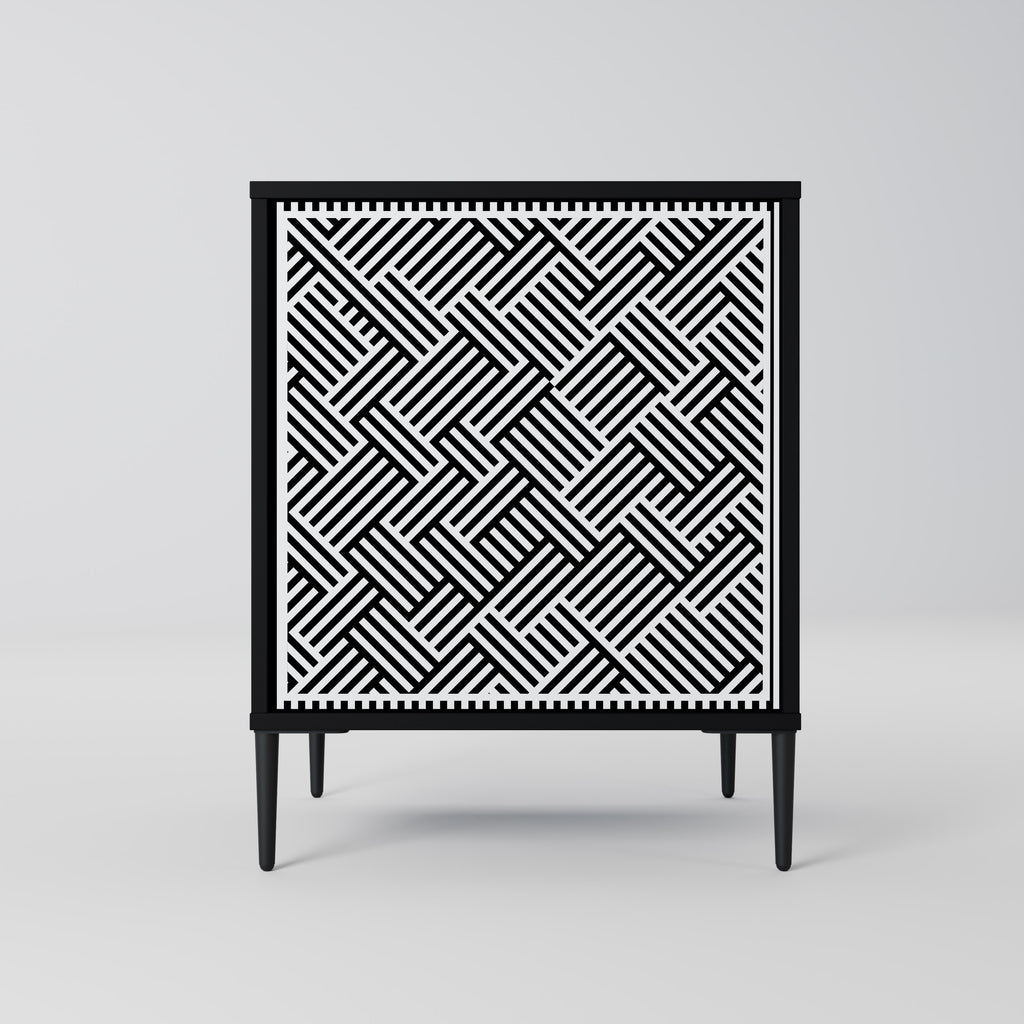 Aparador TEMPORARY SEQUENCE de 1 puerta en acabado negro