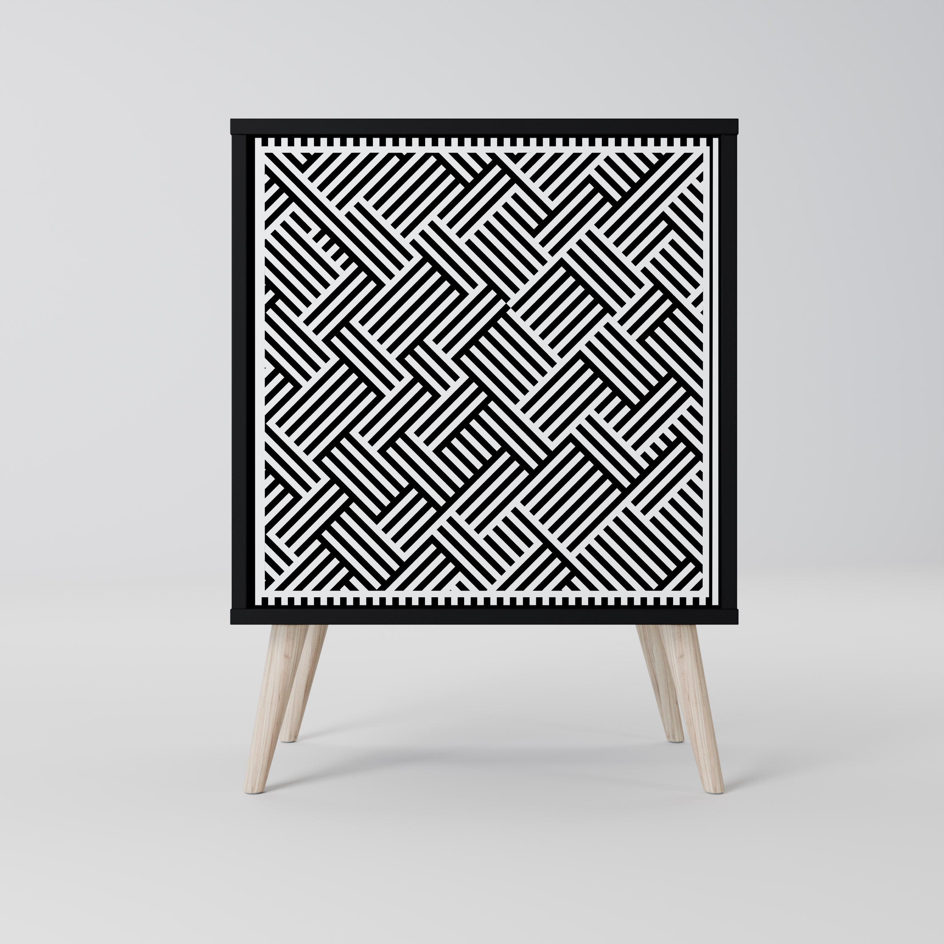 Aparador TEMPORARY SEQUENCE de 1 puerta en acabado negro