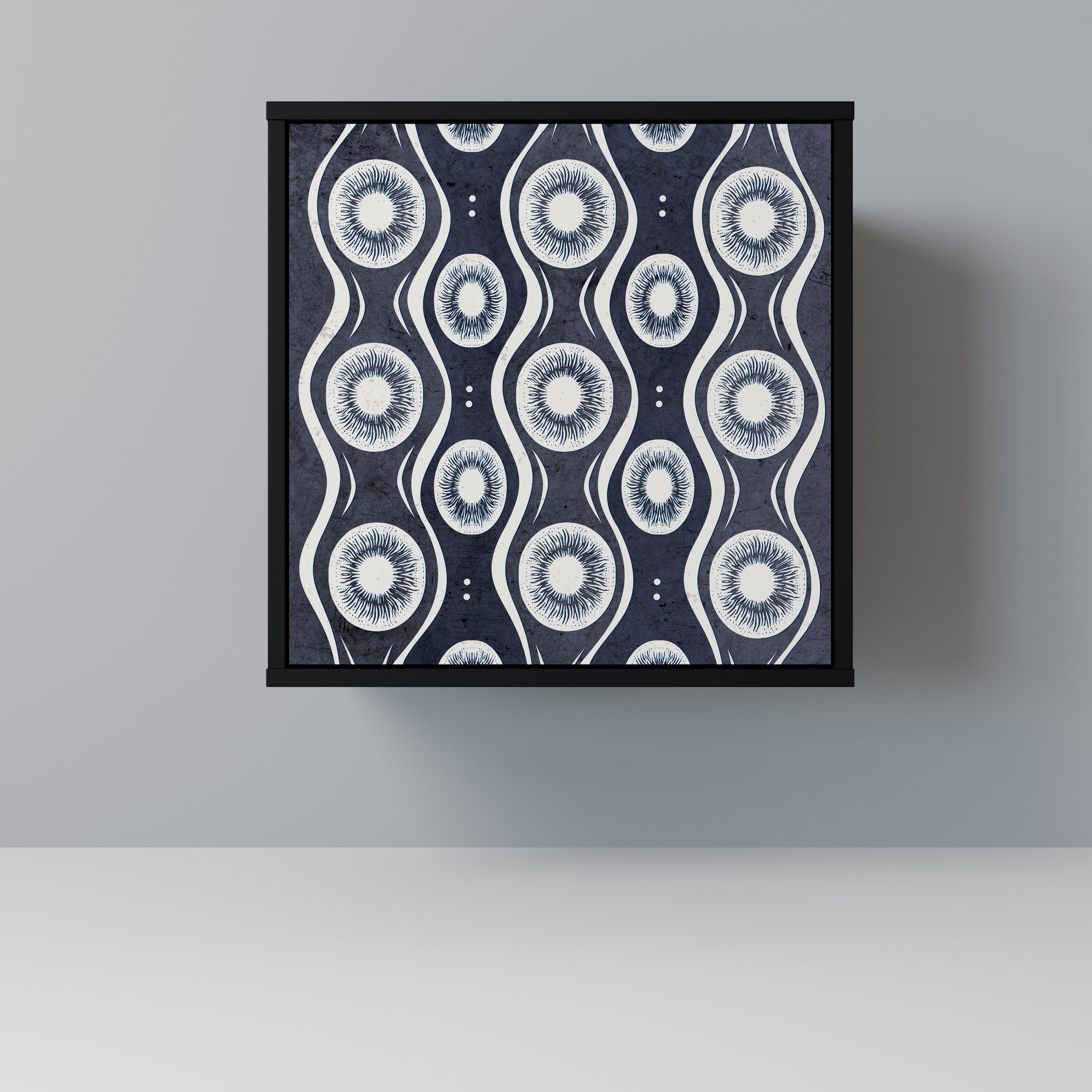 Aparador de 1 puerta GRAPHITE EYES en acabado negro