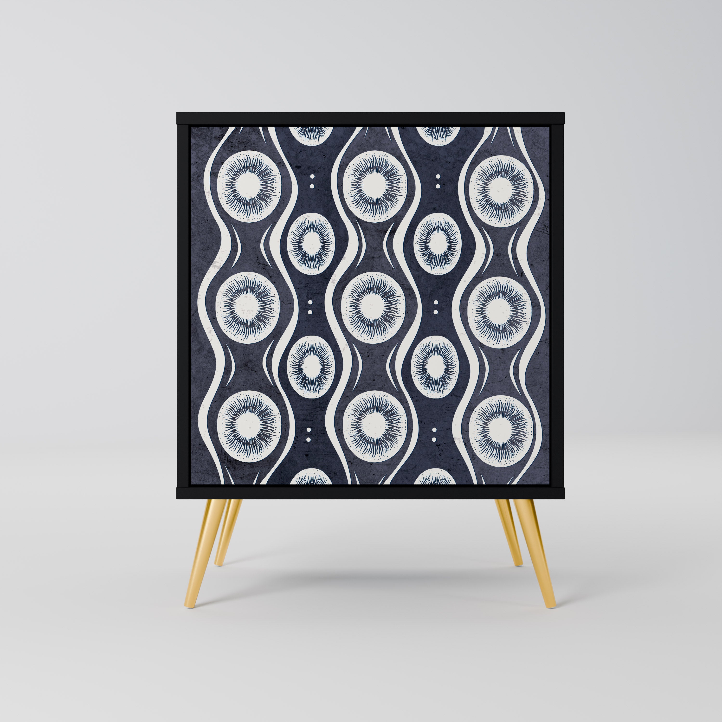 Aparador de 1 puerta GRAPHITE EYES en acabado negro