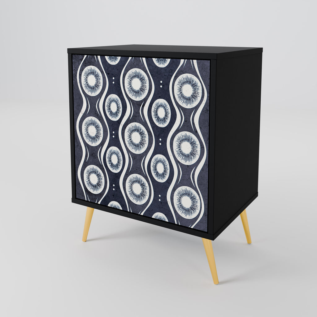 Aparador de 1 puerta GRAPHITE EYES en acabado negro