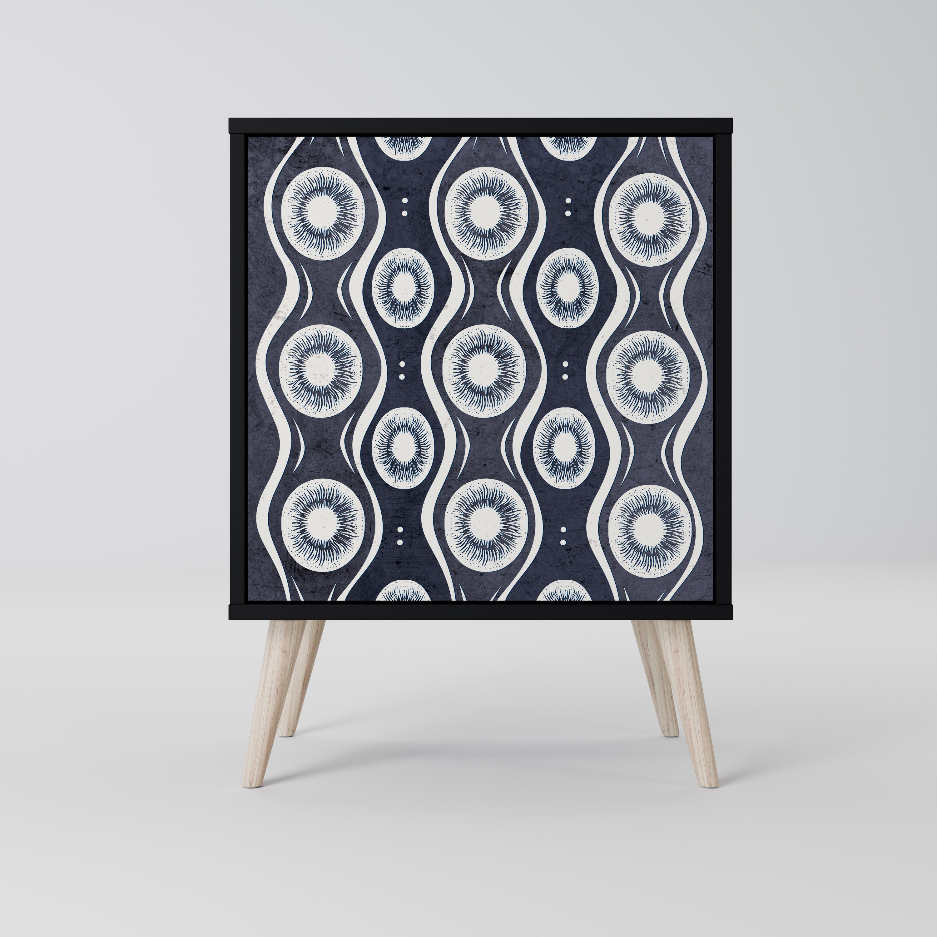 Aparador de 1 puerta GRAPHITE EYES en acabado negro