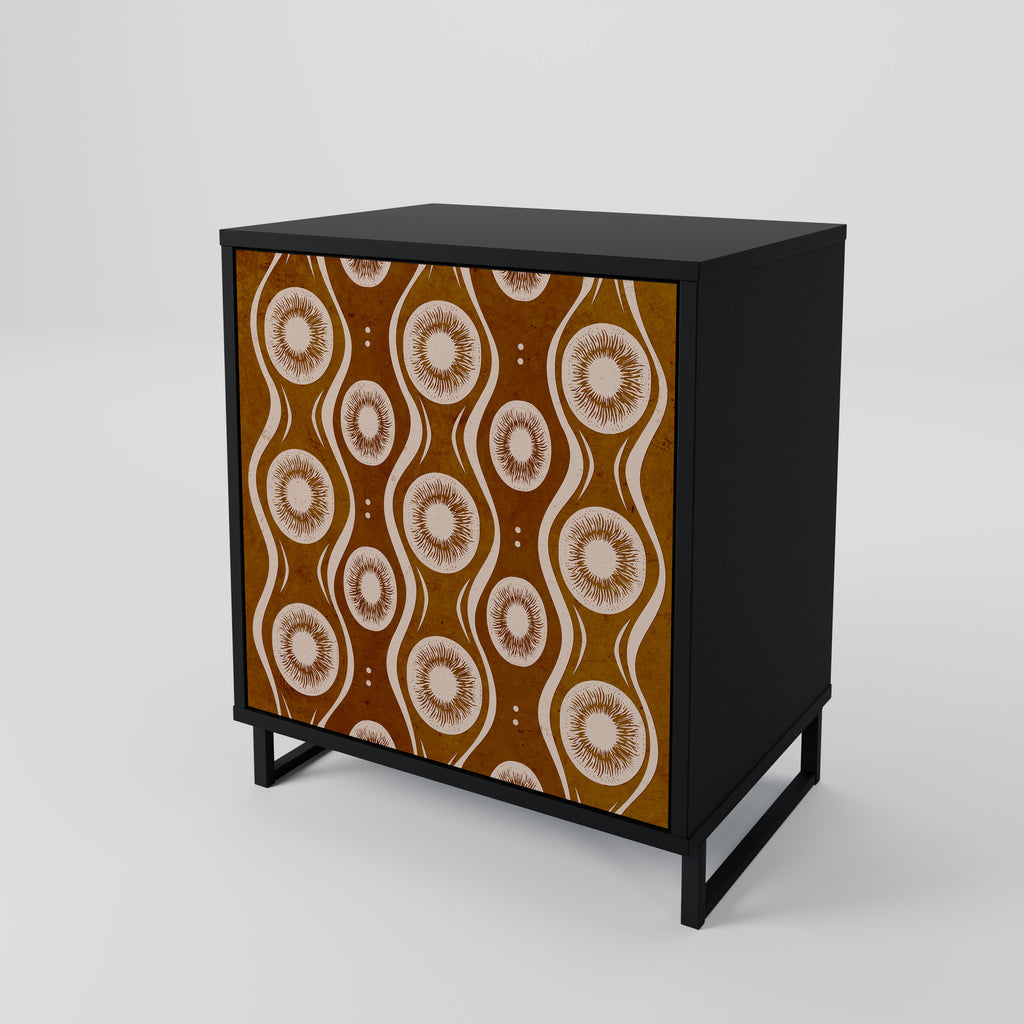 BROWN EYES 1-Door Sideboard in Black Finish
