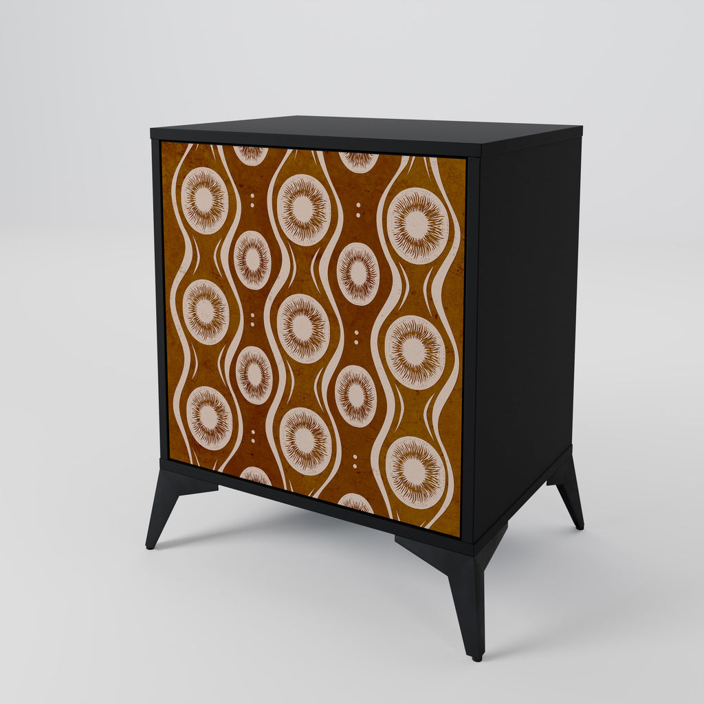 BROWN EYES 1-Door Sideboard in Black Finish