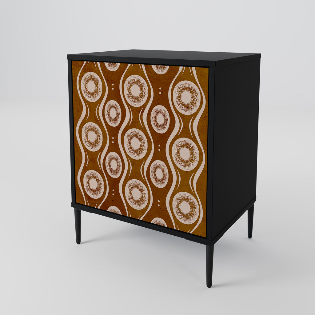 BROWN EYES 1-Door Sideboard in Black Finish