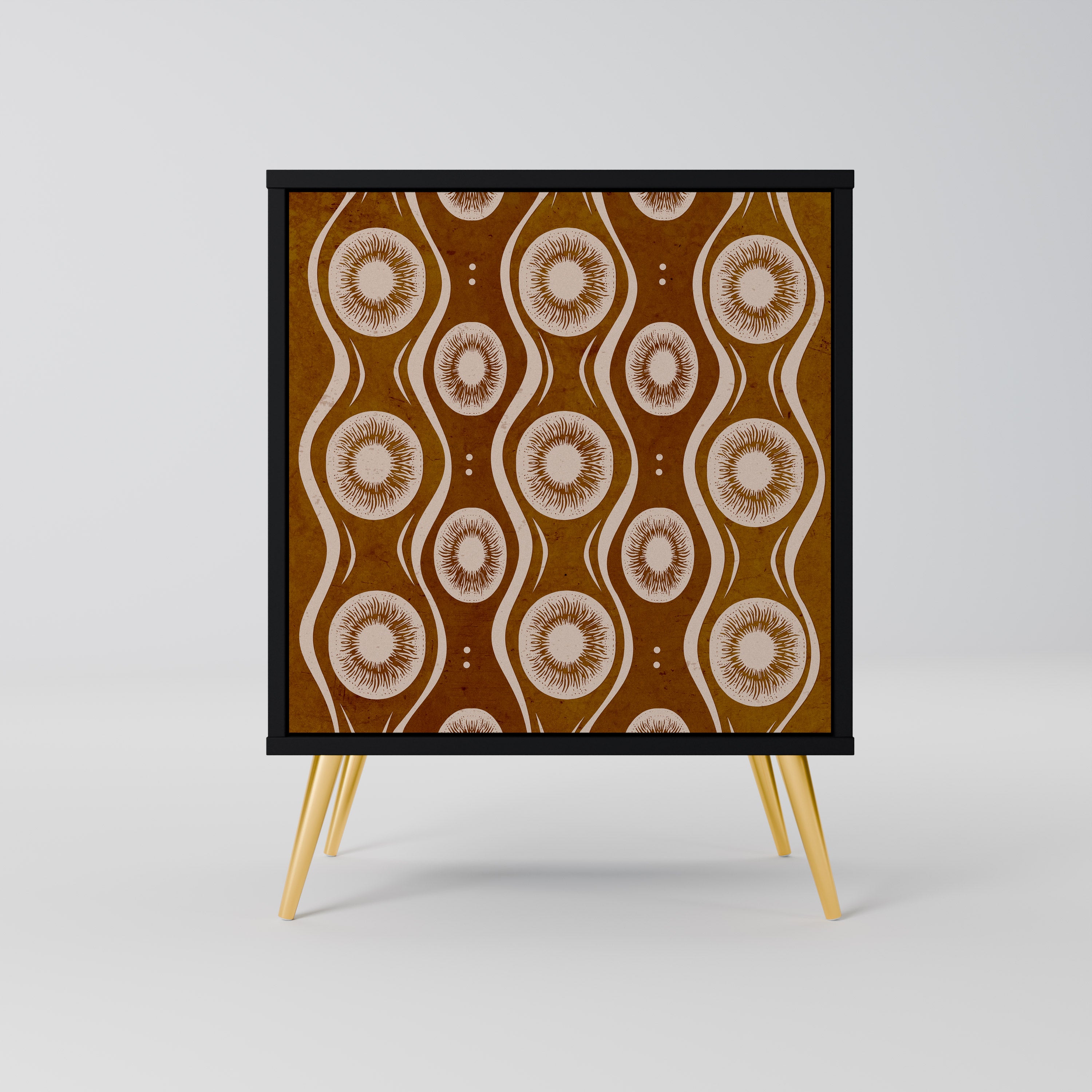 BROWN EYES 1-Door Sideboard in Black Finish