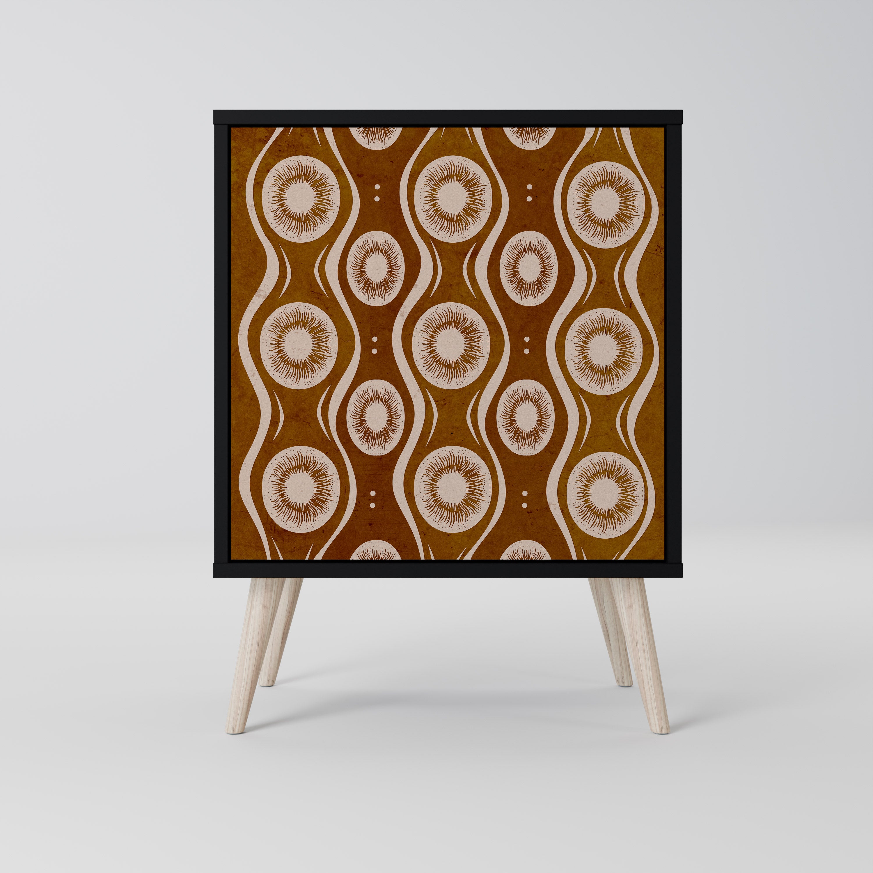 BROWN EYES 1-Door Sideboard in Black Finish