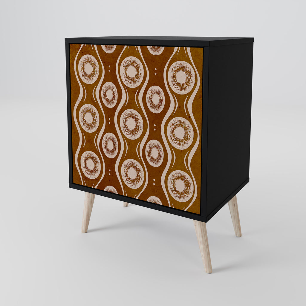 BROWN EYES 1-Door Sideboard in Black Finish