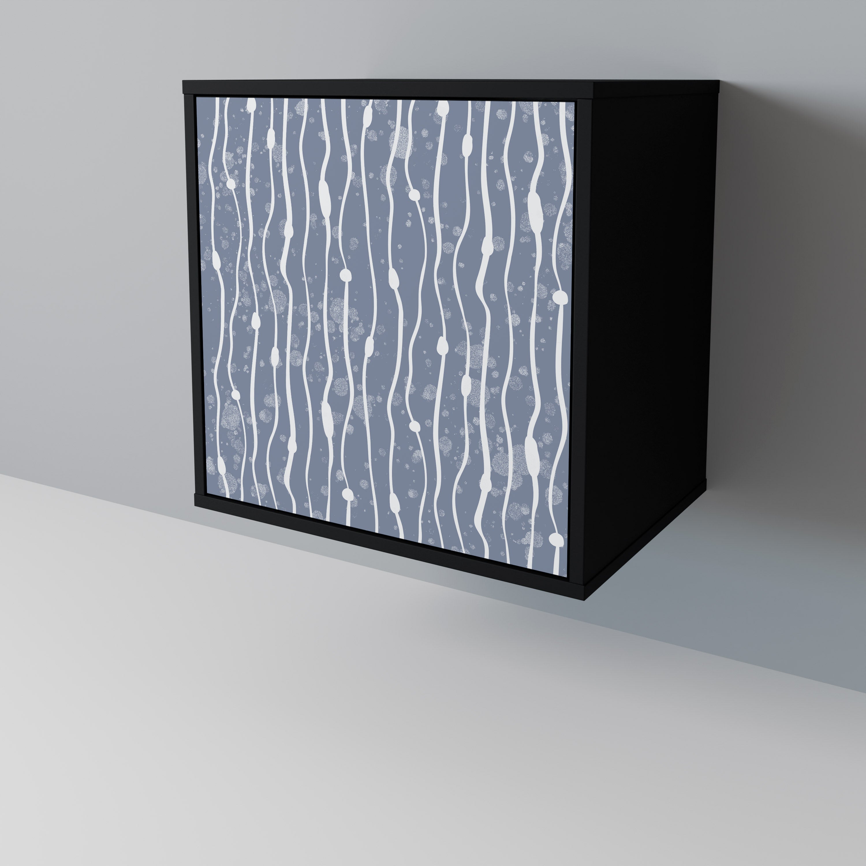 Aparador de 1 puerta GRAPHITE RAIN en acabado negro