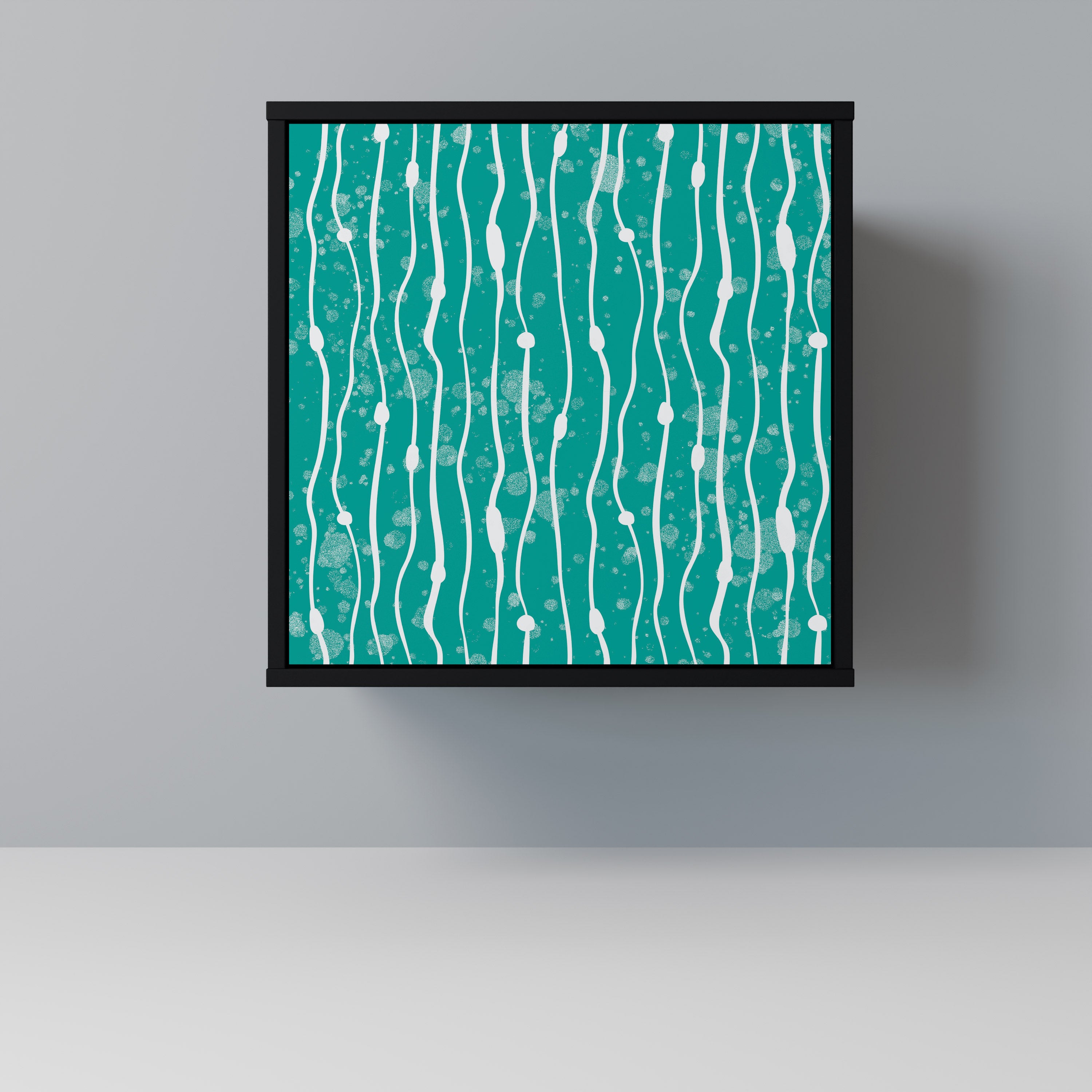 Aparador de una puerta TURQUOISE RAIN en acabado negro