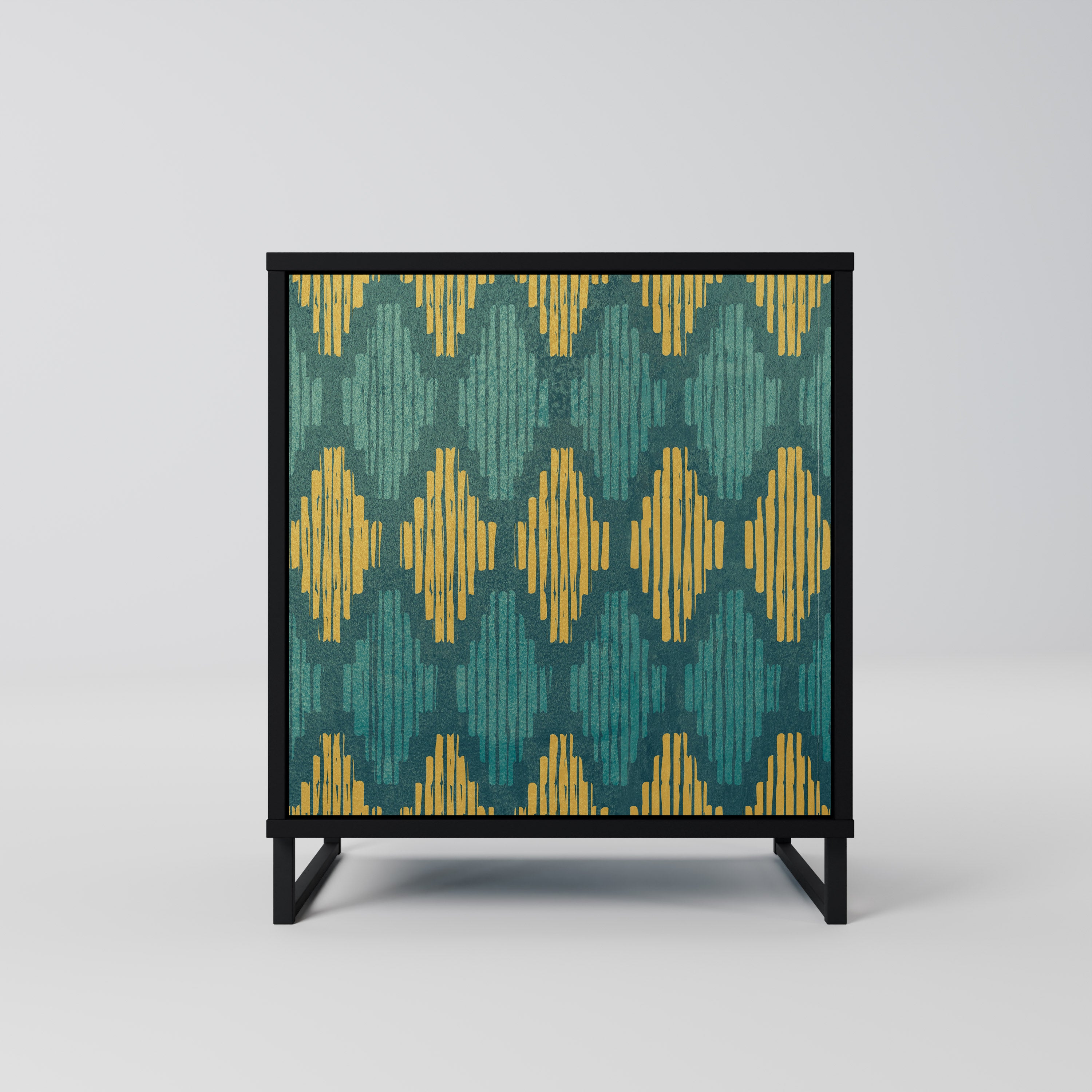 Aparador POLYGONS de 1 puerta en acabado negro