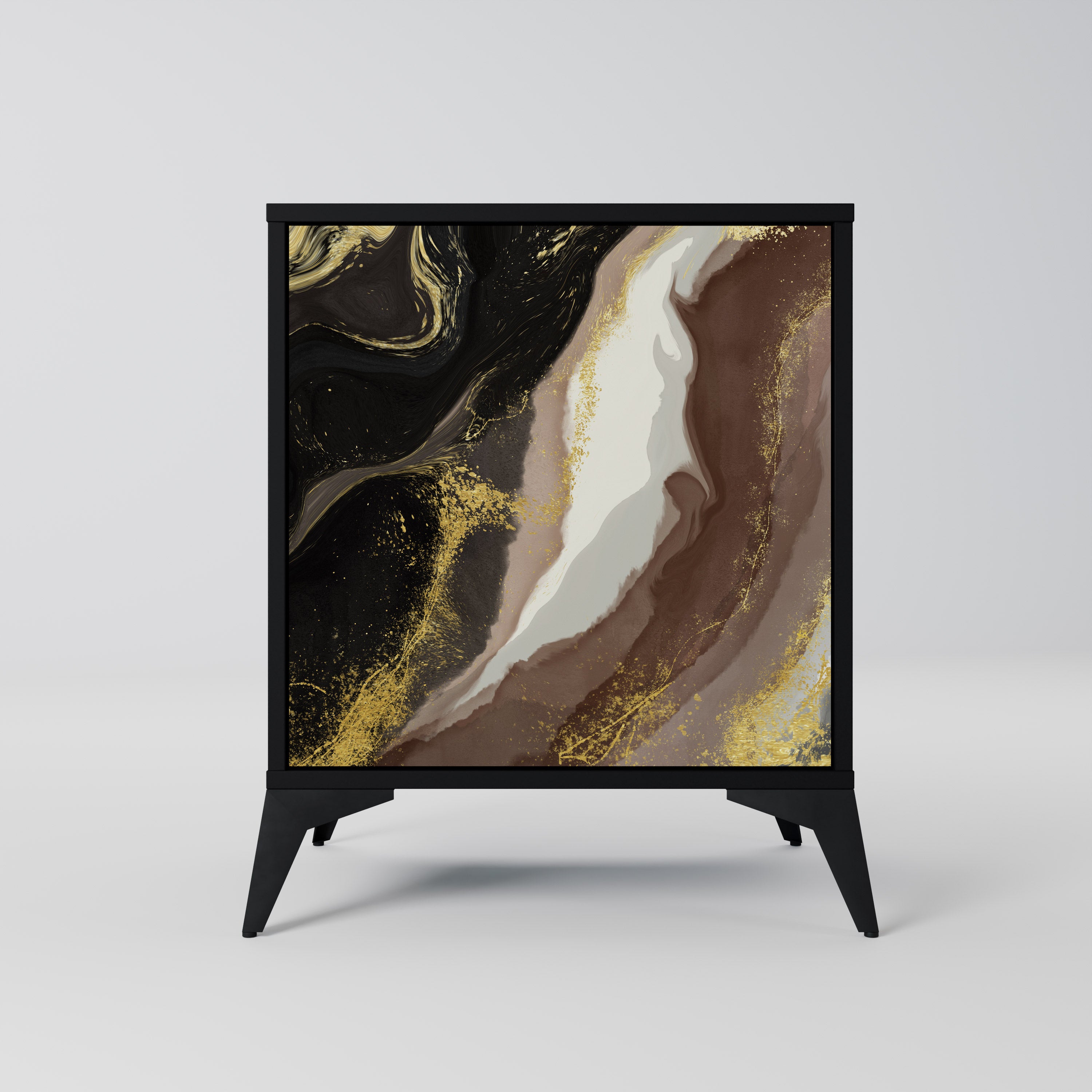 Aparador GOLD DUST de 1 puerta en acabado negro