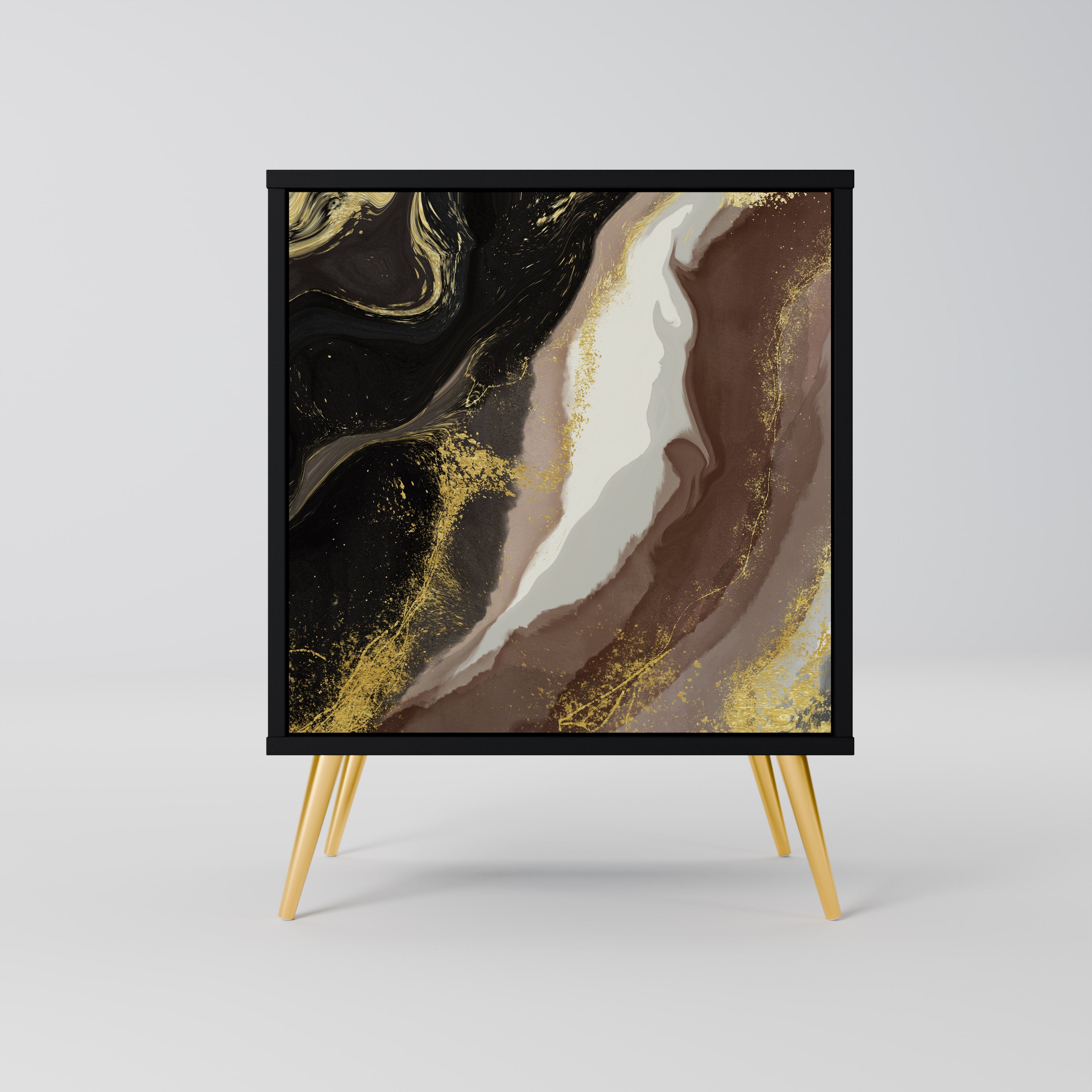 Aparador GOLD DUST de 1 puerta en acabado negro