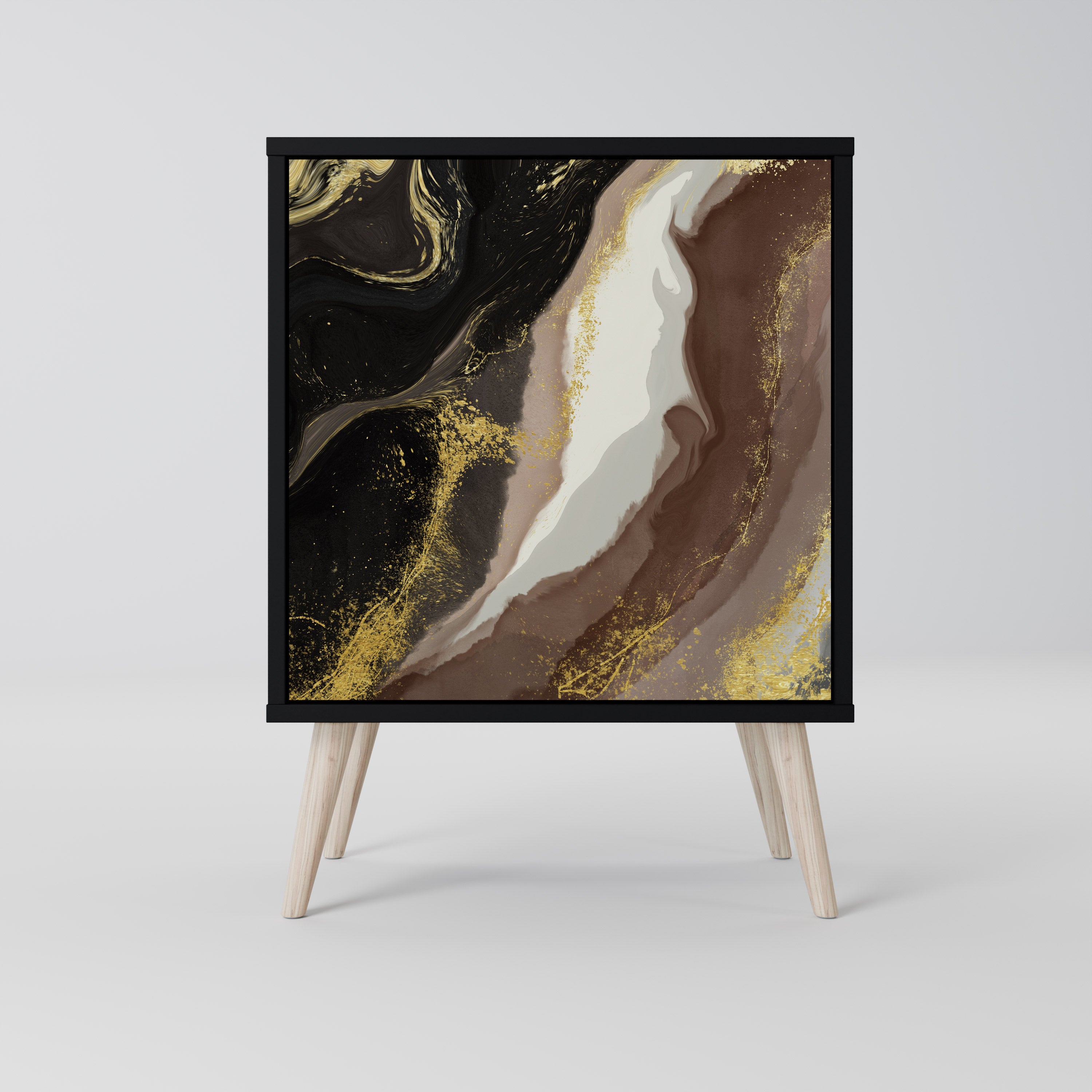 Aparador GOLD DUST de 1 puerta en acabado negro