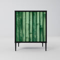 NATURAL GREEN 1-Door Sideboard in Black Finish