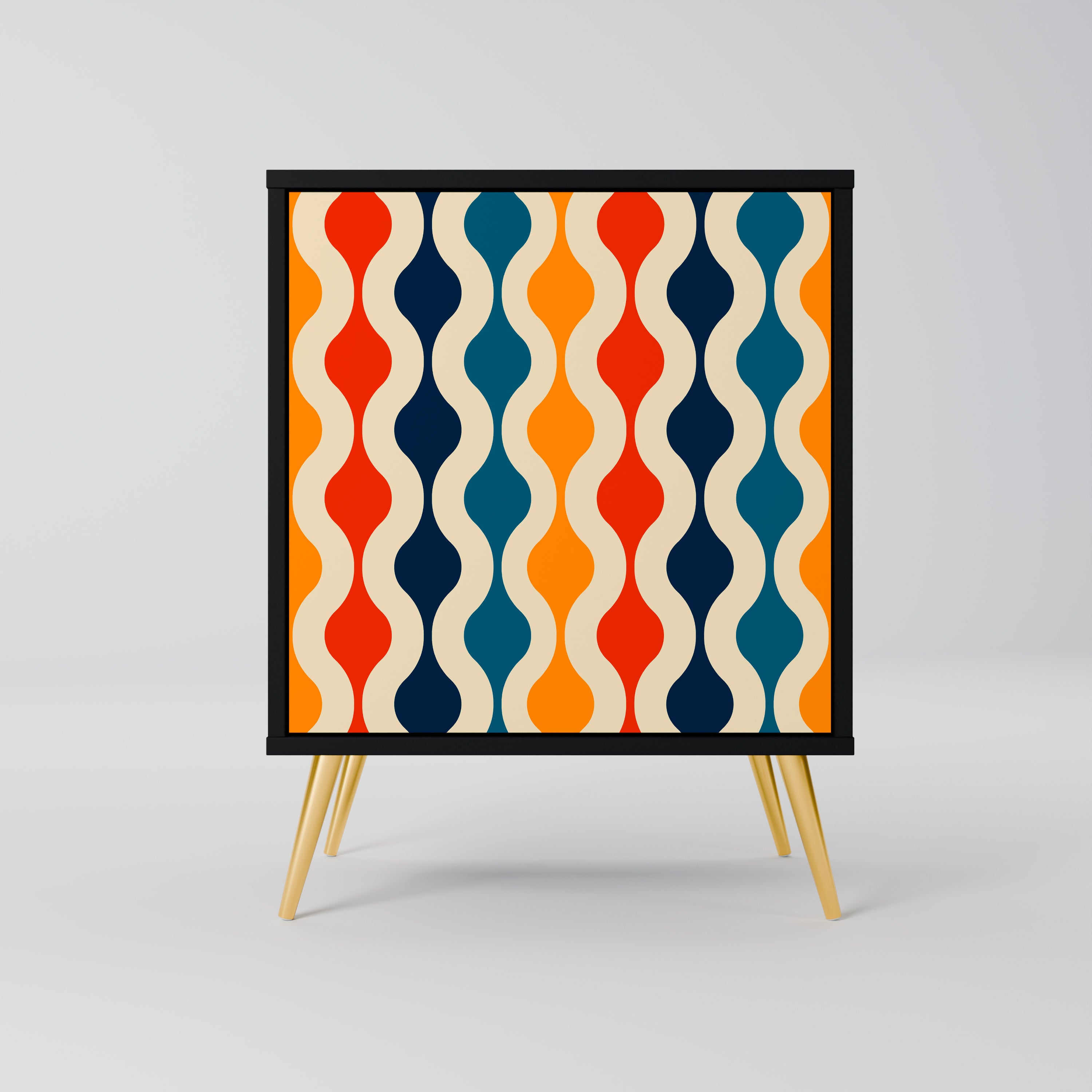 Aparador COLORFUL NOSTALGIA de 1 puerta en acabado negro