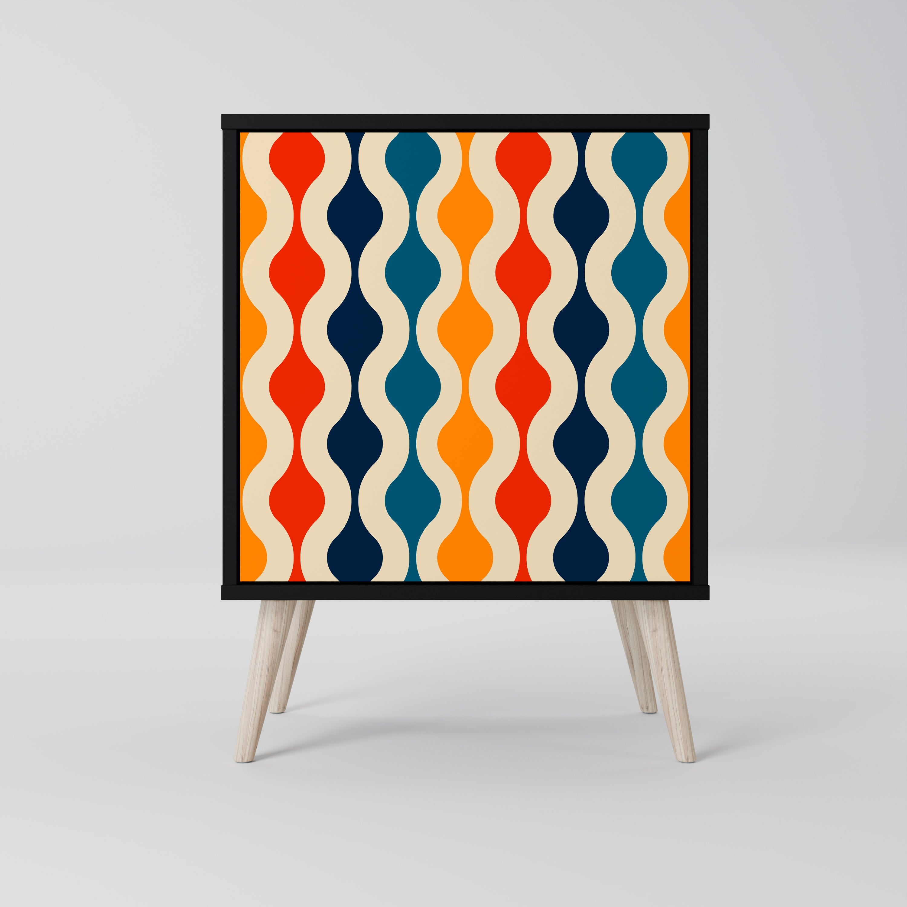 Aparador COLORFUL NOSTALGIA de 1 puerta en acabado negro