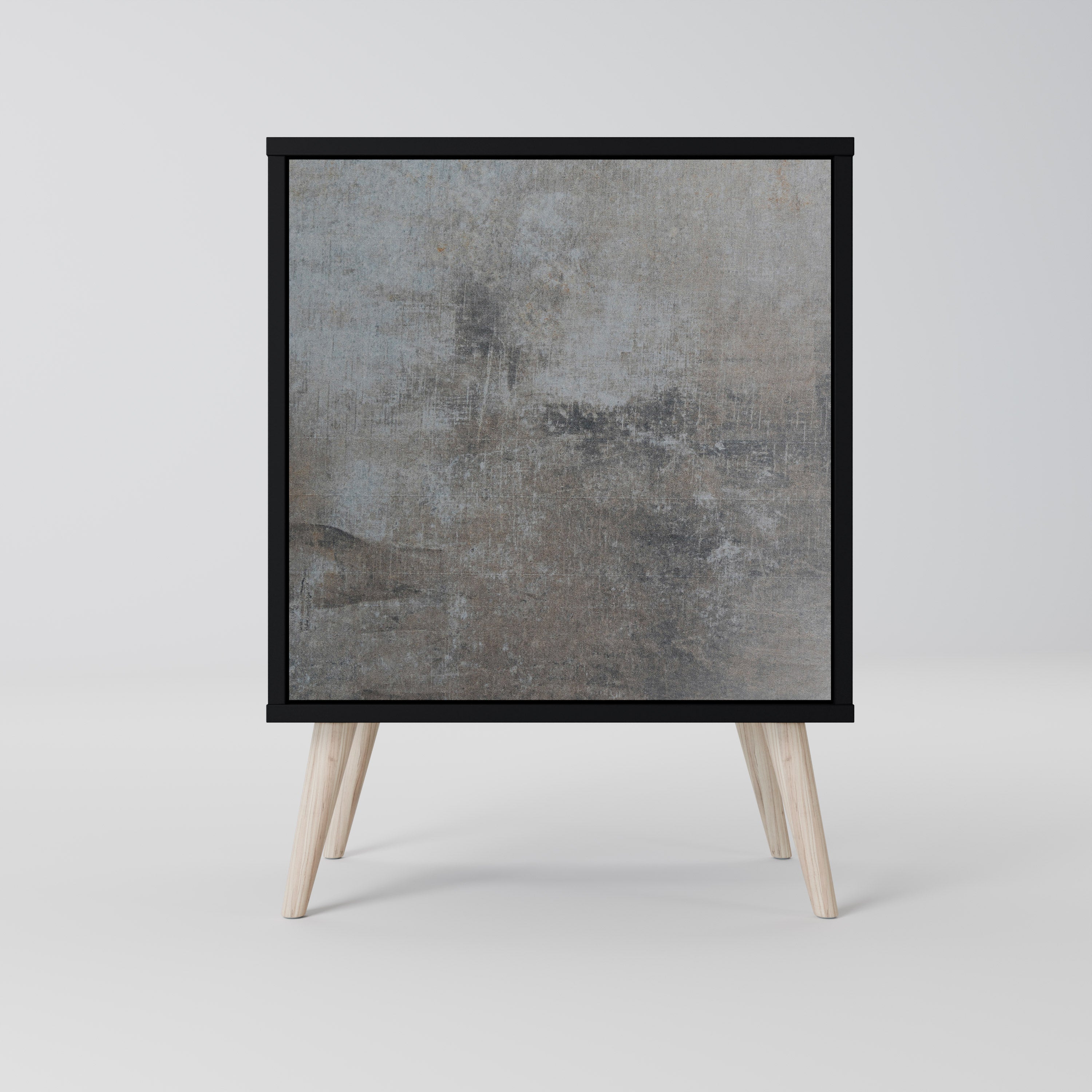 Aparador de 1 puerta CONCRETE WALL en acabado negro