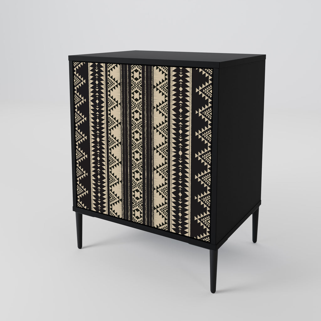 AZTEC 1-Door Sideboard in Black Finish