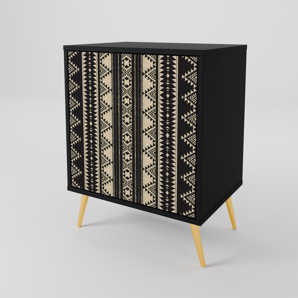AZTEC 1-Door Sideboard in Black Finish