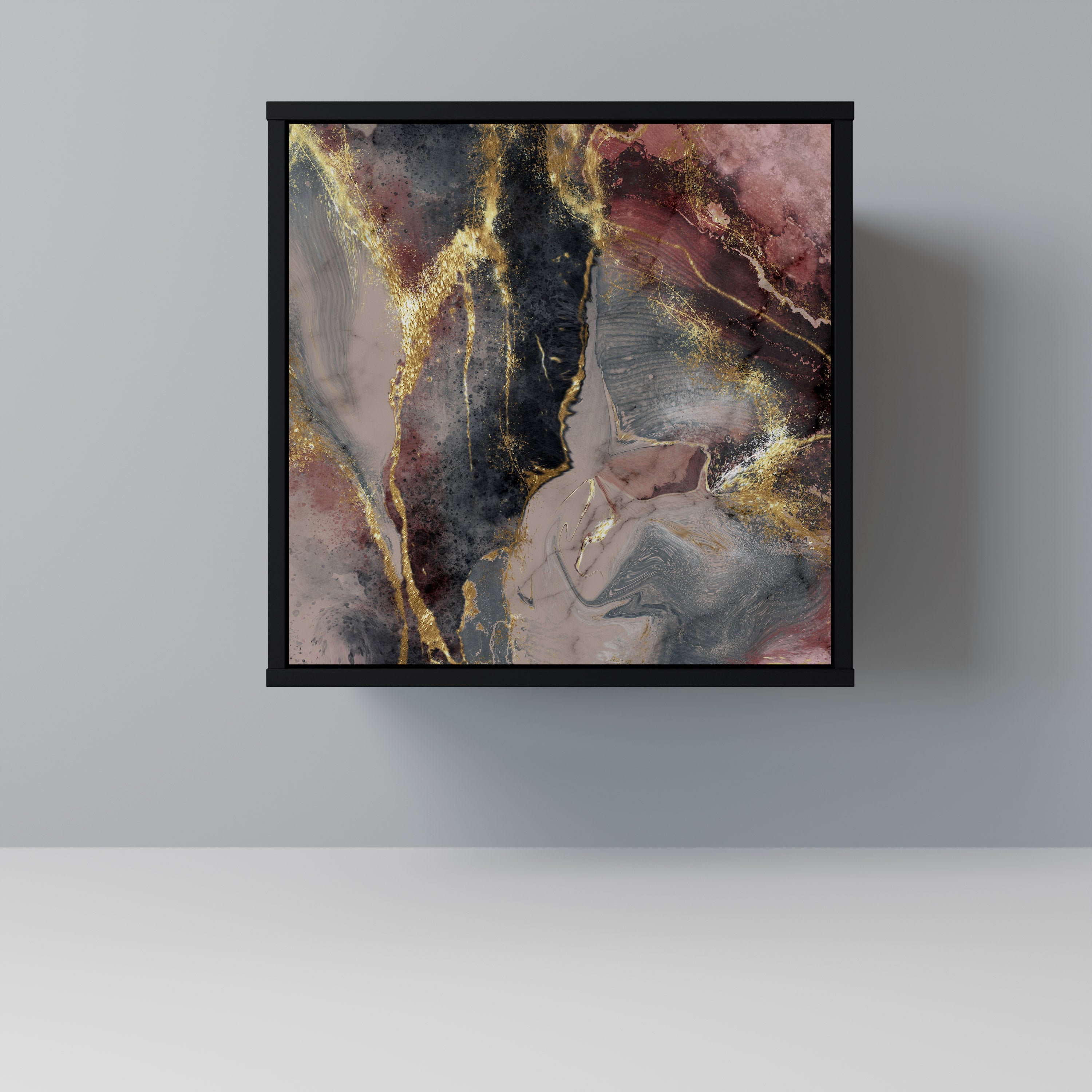 Aparador GOLDEN TIDES de 1 puerta en acabado negro