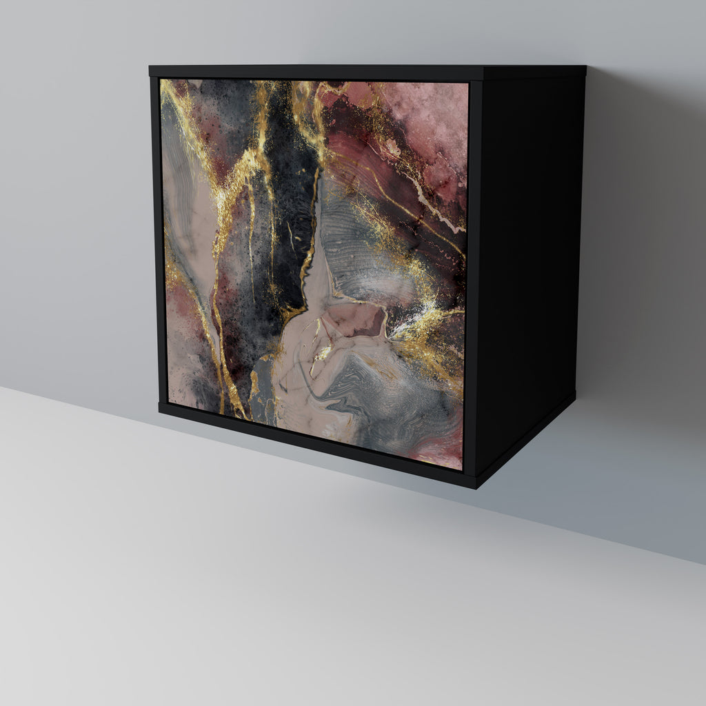 Aparador GOLDEN TIDES de 1 puerta en acabado negro