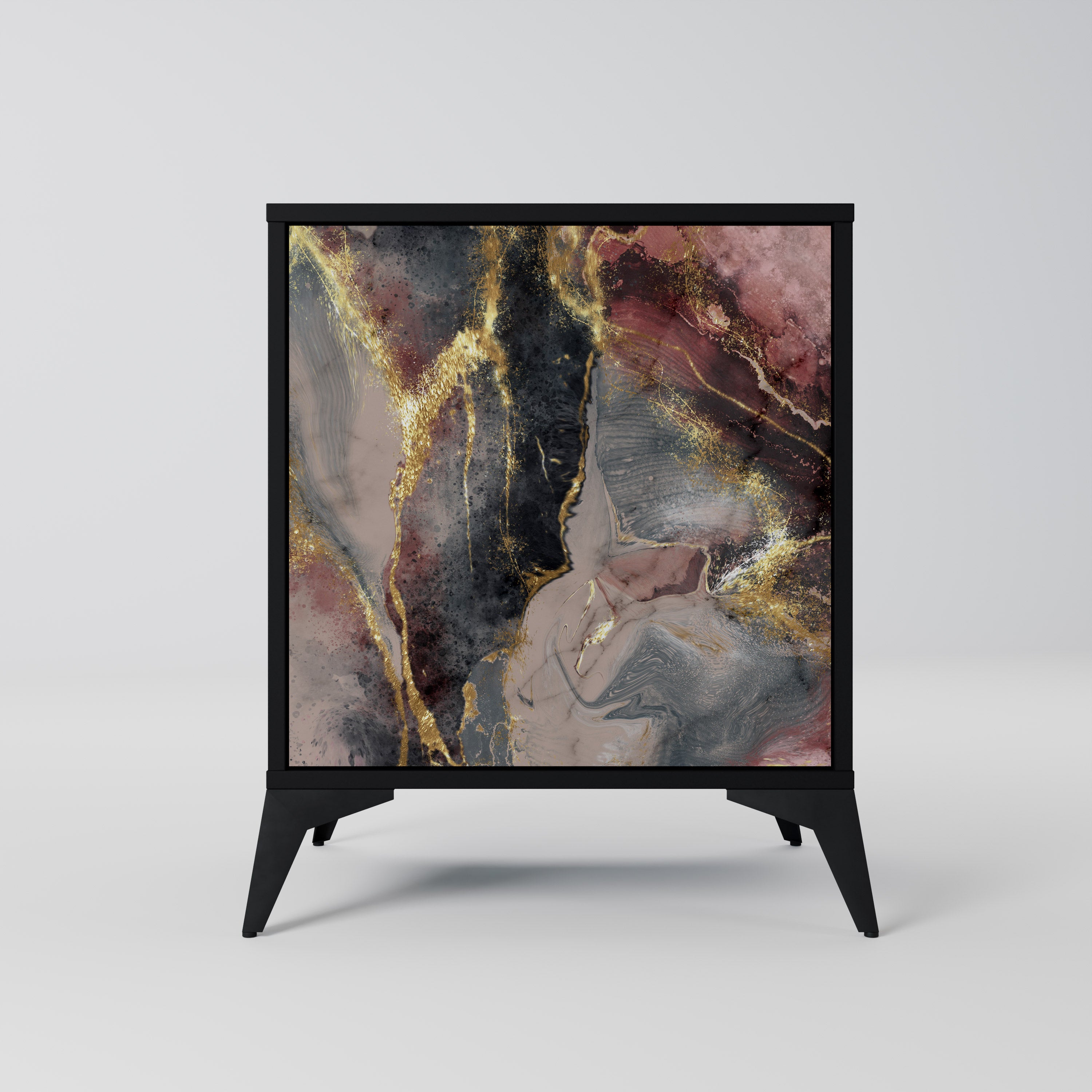 Aparador GOLDEN TIDES de 1 puerta en acabado negro