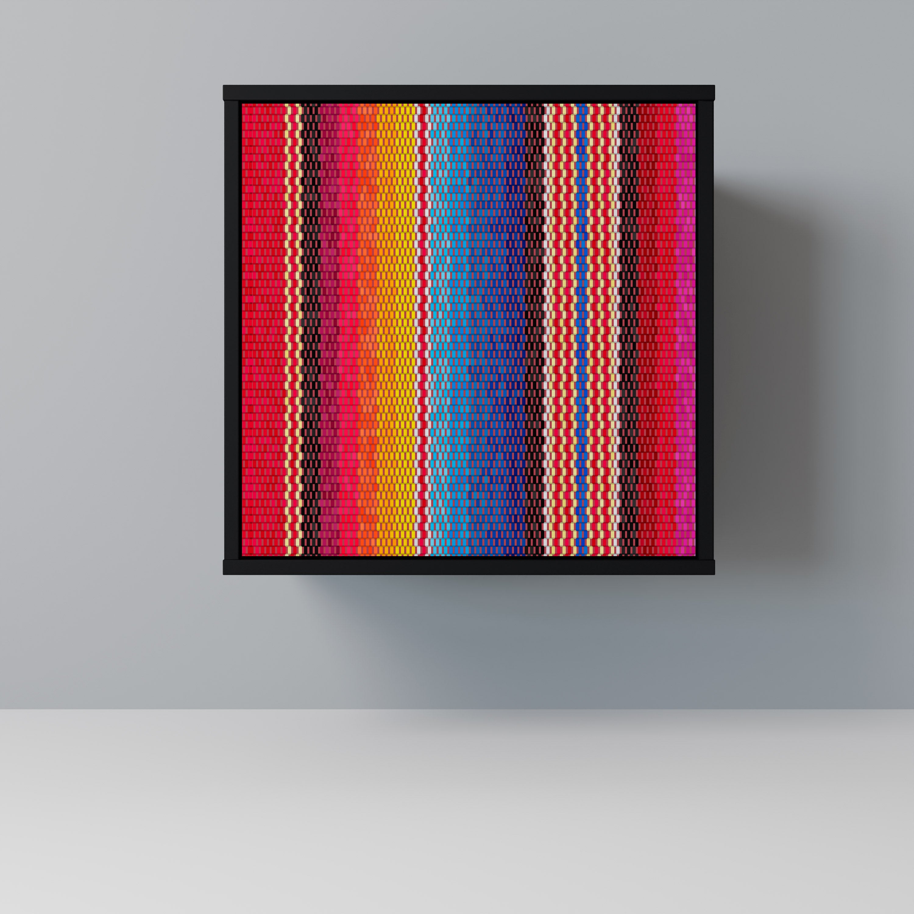 Aparador étnico mexicano de una puerta en acabado negro