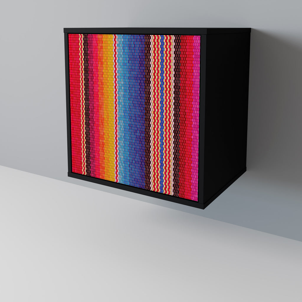 Aparador étnico mexicano de una puerta en acabado negro