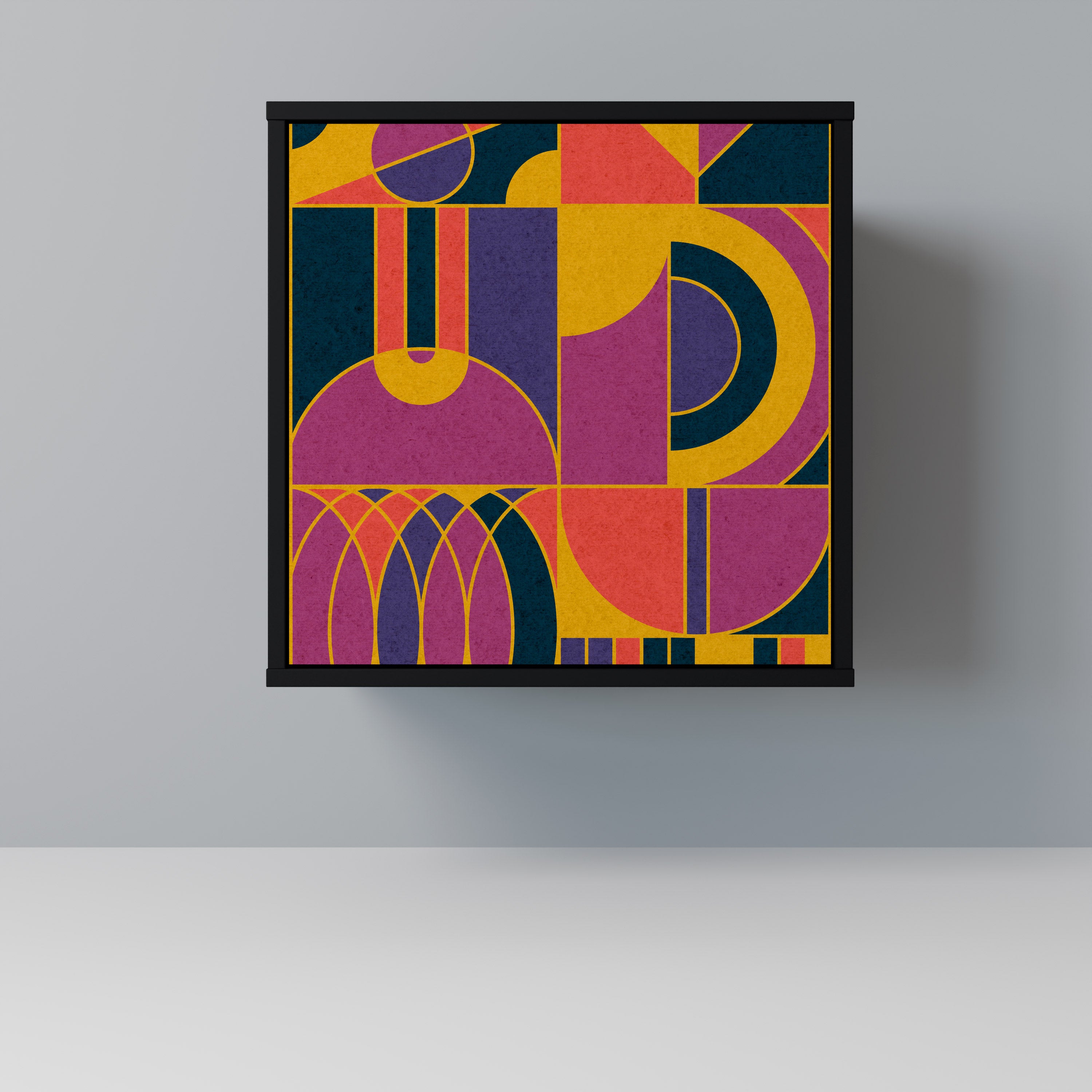 Aparador de 1 puerta ELECTRIC PATTERNS en acabado negro