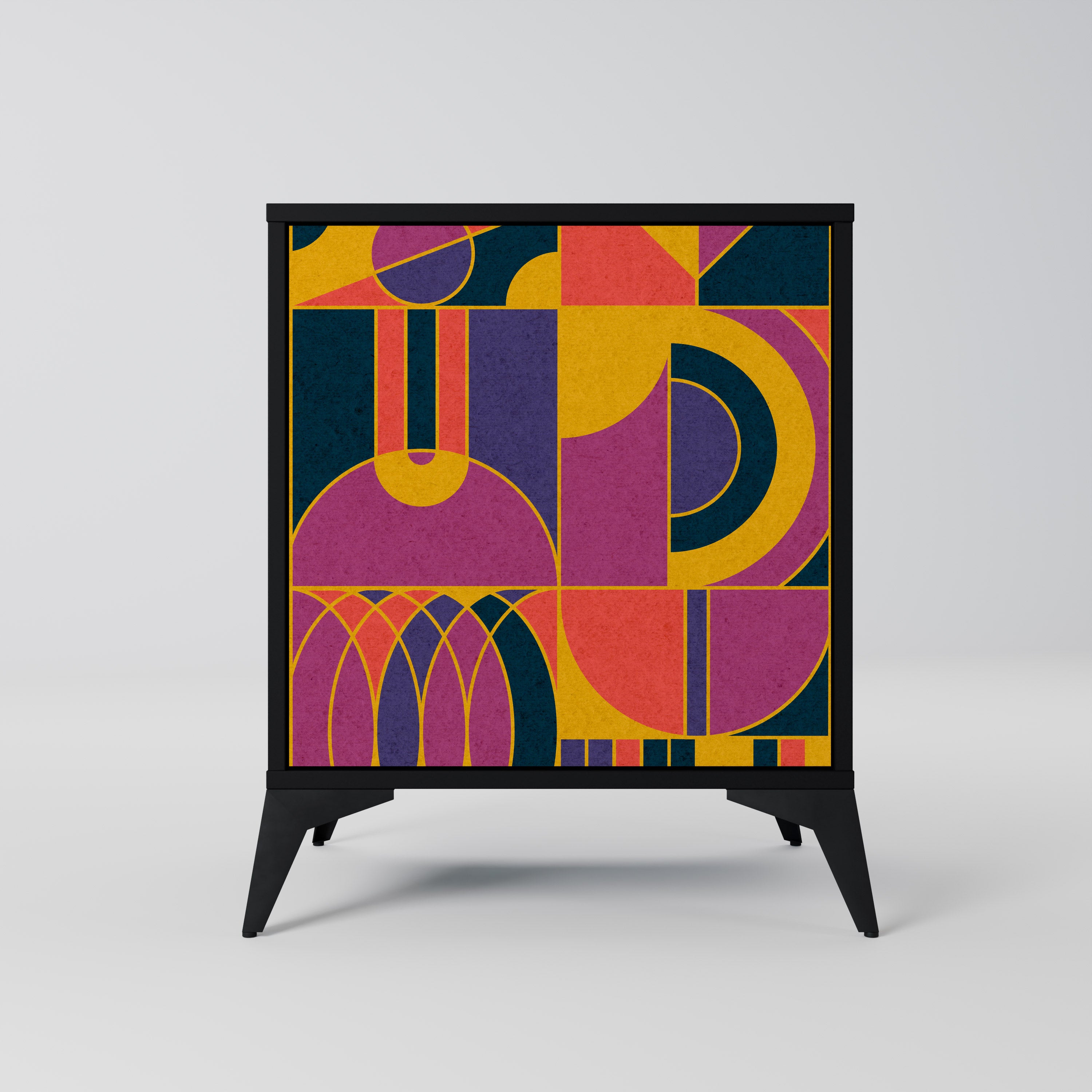 Aparador de 1 puerta ELECTRIC PATTERNS en acabado negro