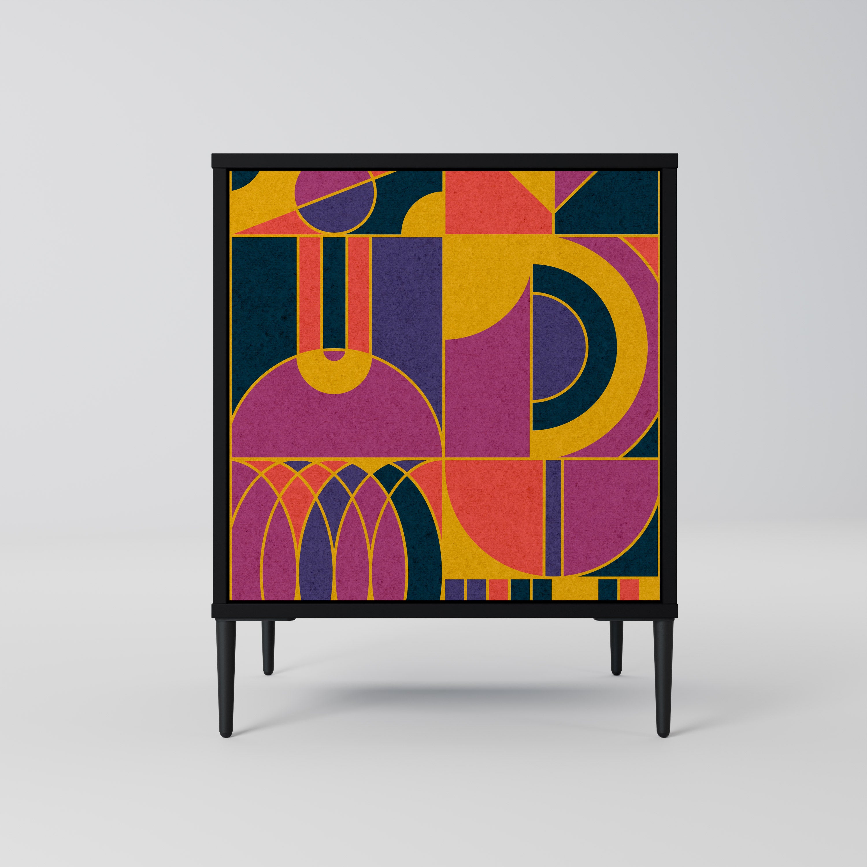 Aparador de 1 puerta ELECTRIC PATTERNS en acabado negro