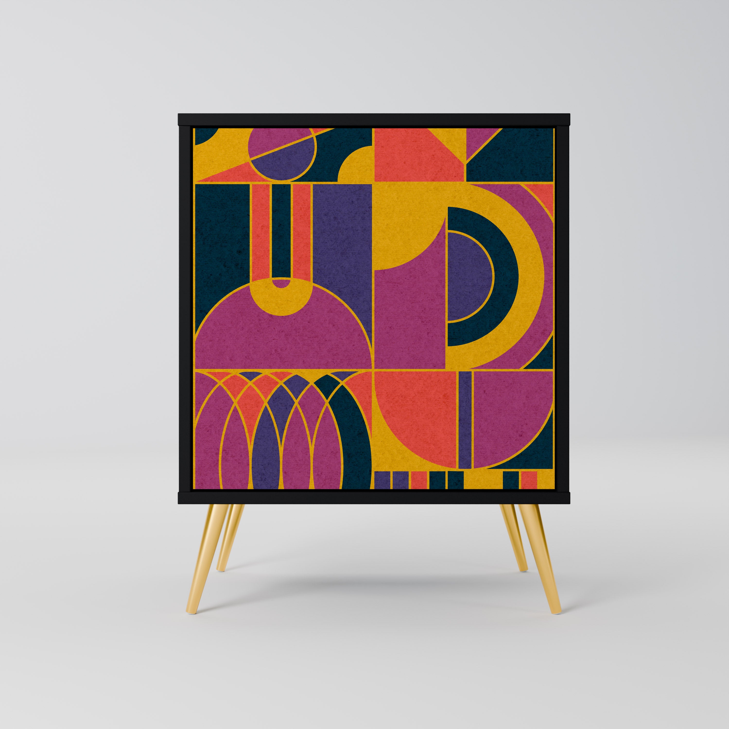 Aparador de 1 puerta ELECTRIC PATTERNS en acabado negro