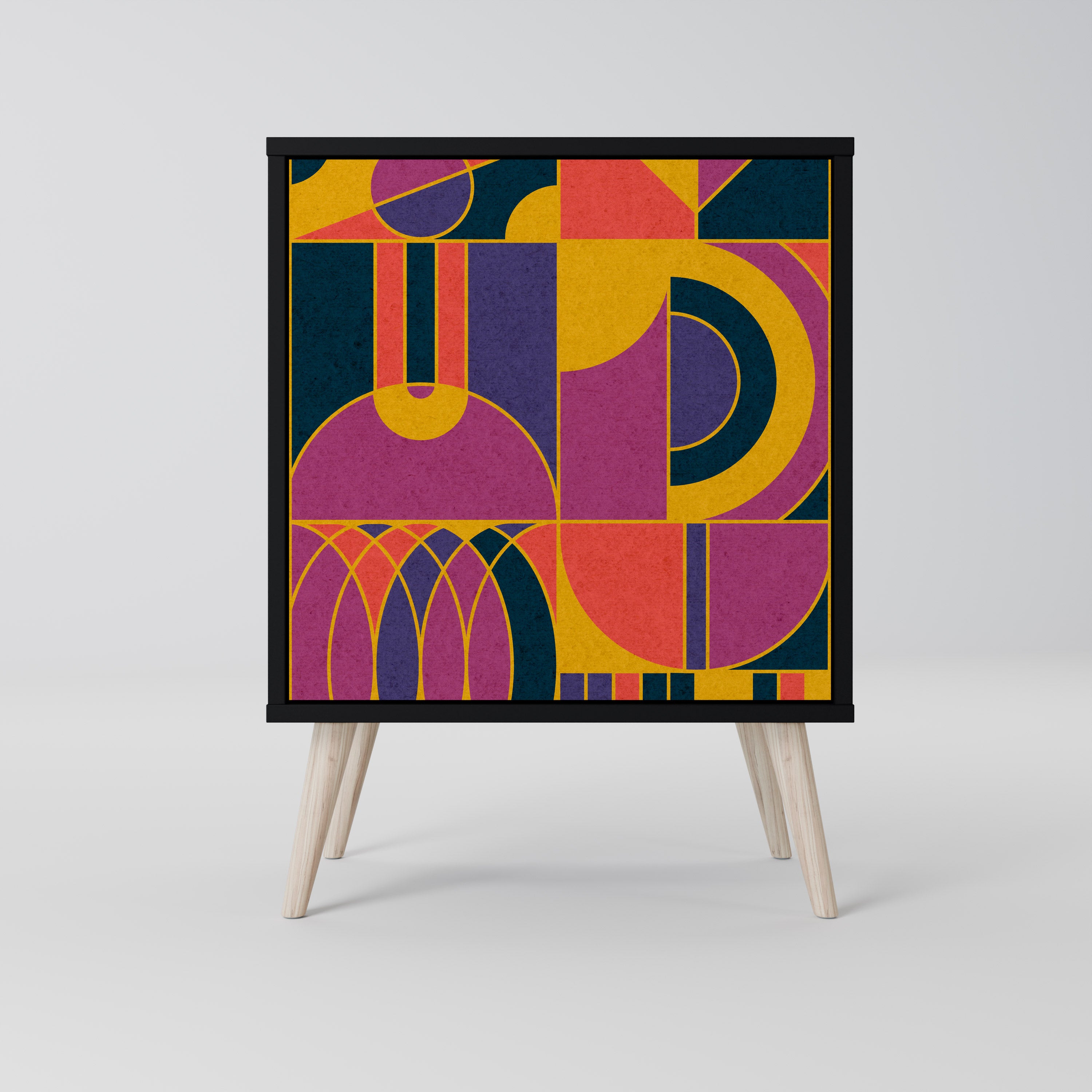 Aparador de 1 puerta ELECTRIC PATTERNS en acabado negro