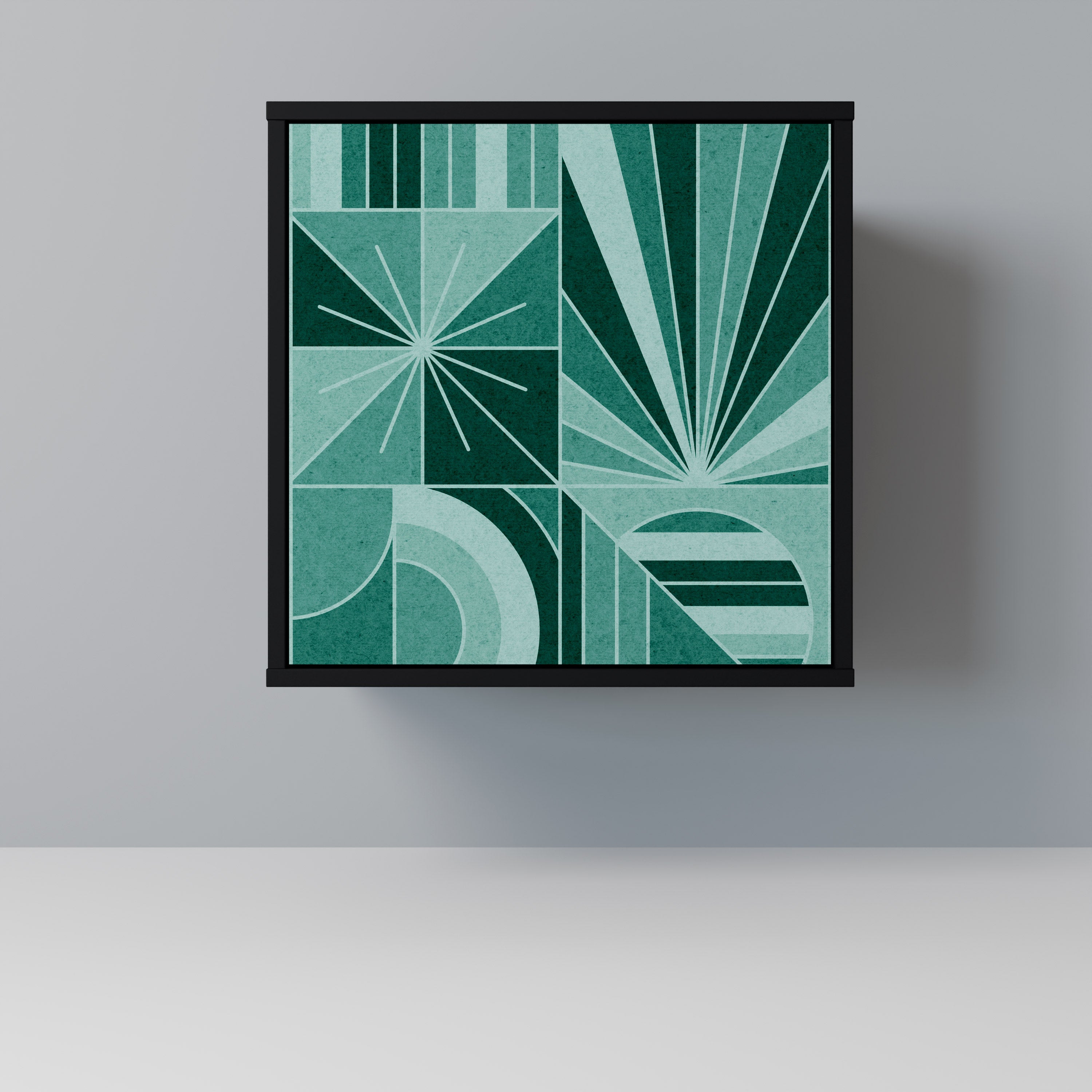 Aparador HARMONIC GRID de 1 puerta en acabado negro