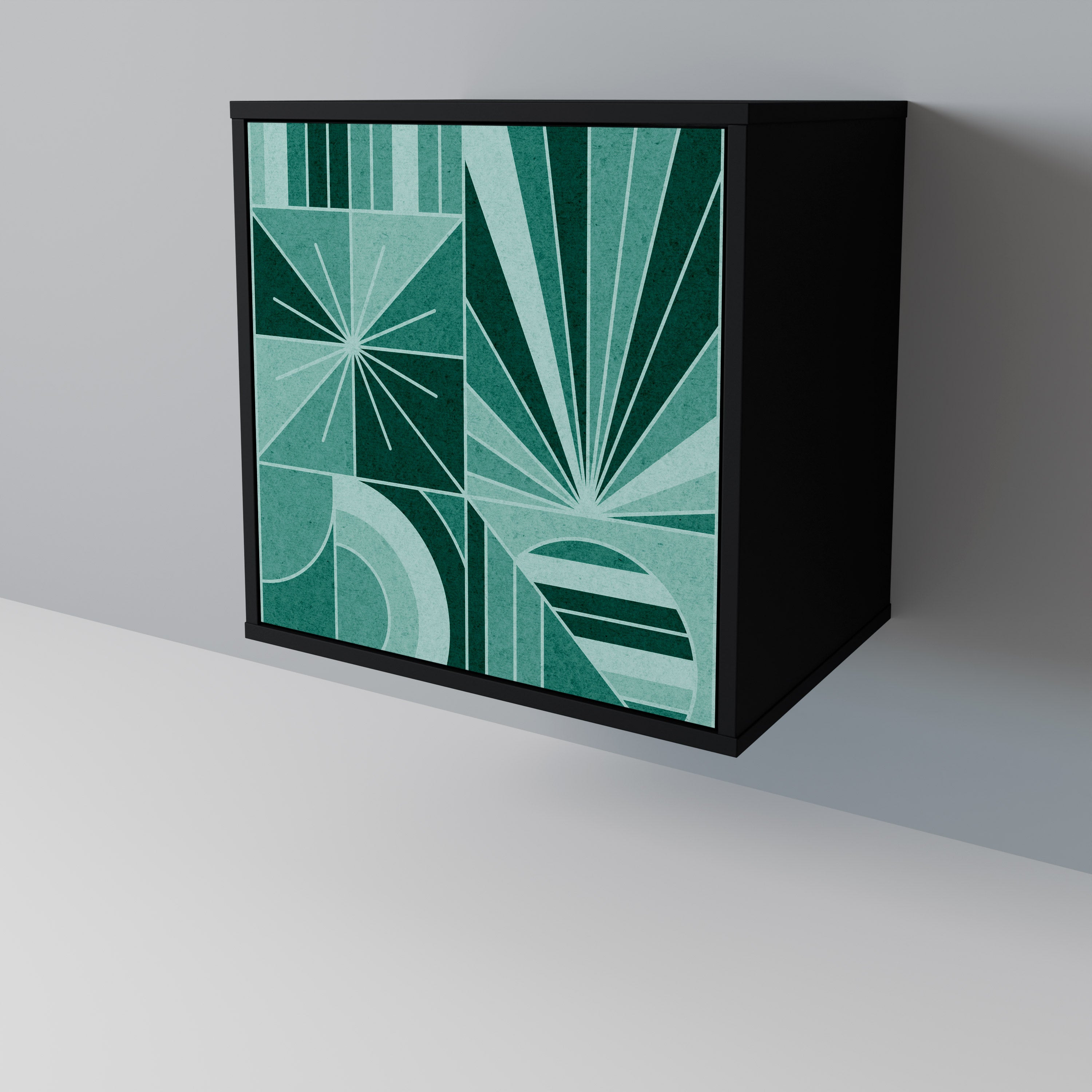 Aparador HARMONIC GRID de 1 puerta en acabado negro