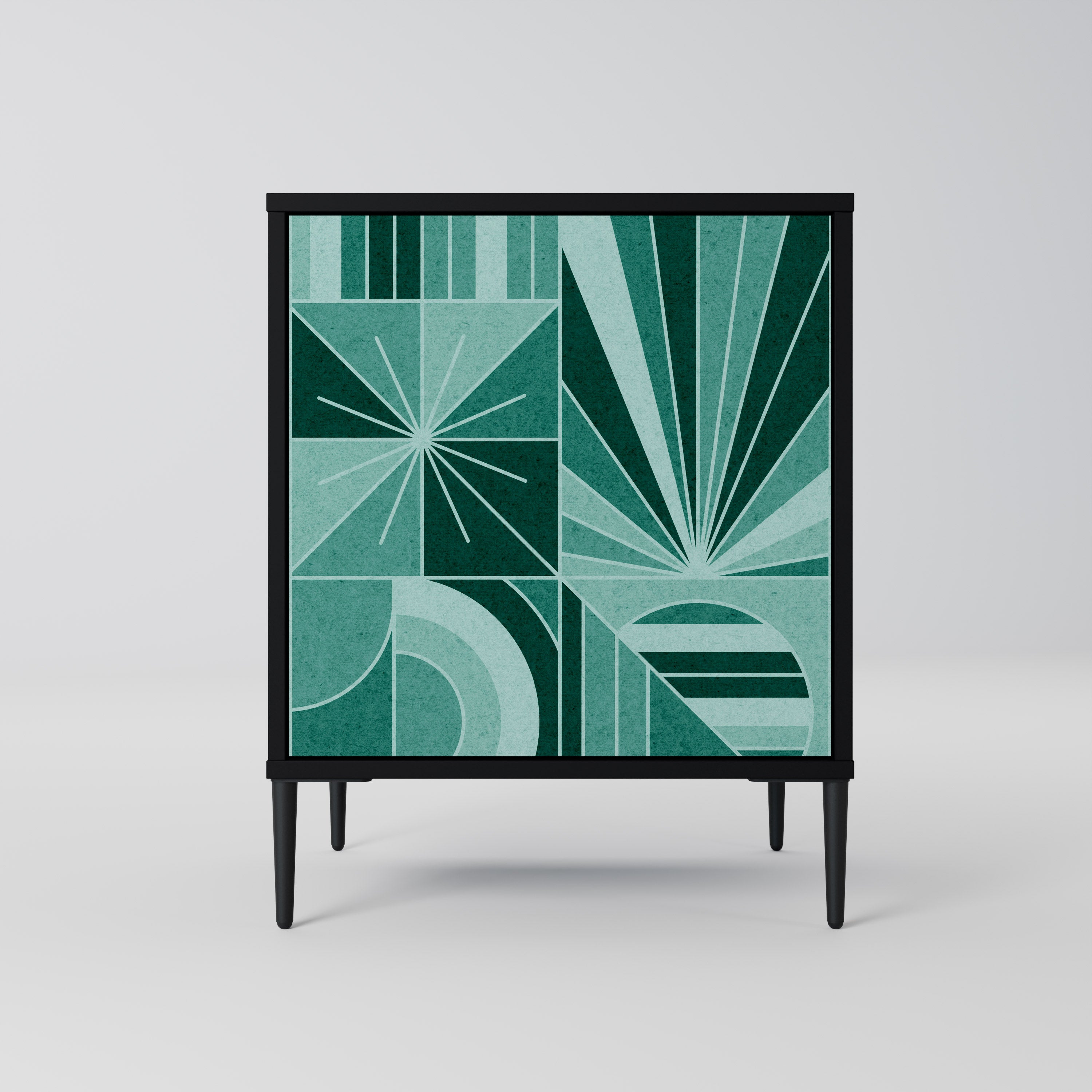 Aparador HARMONIC GRID de 1 puerta en acabado negro