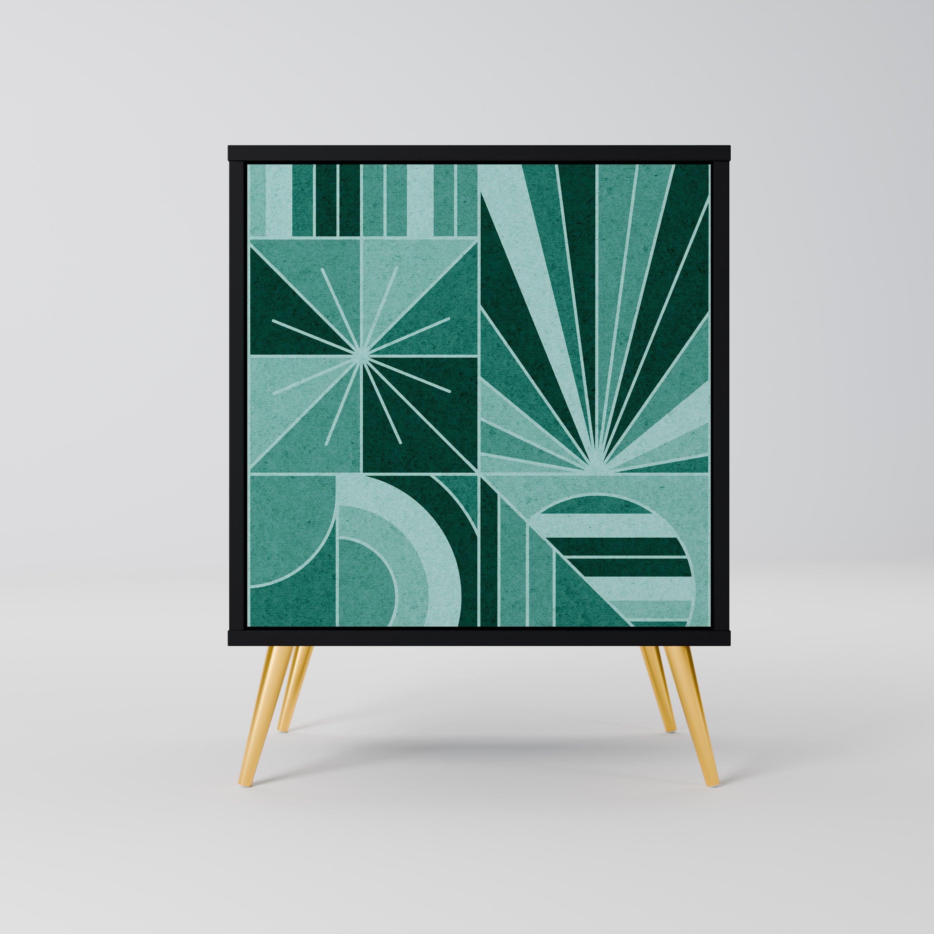 Aparador HARMONIC GRID de 1 puerta en acabado negro