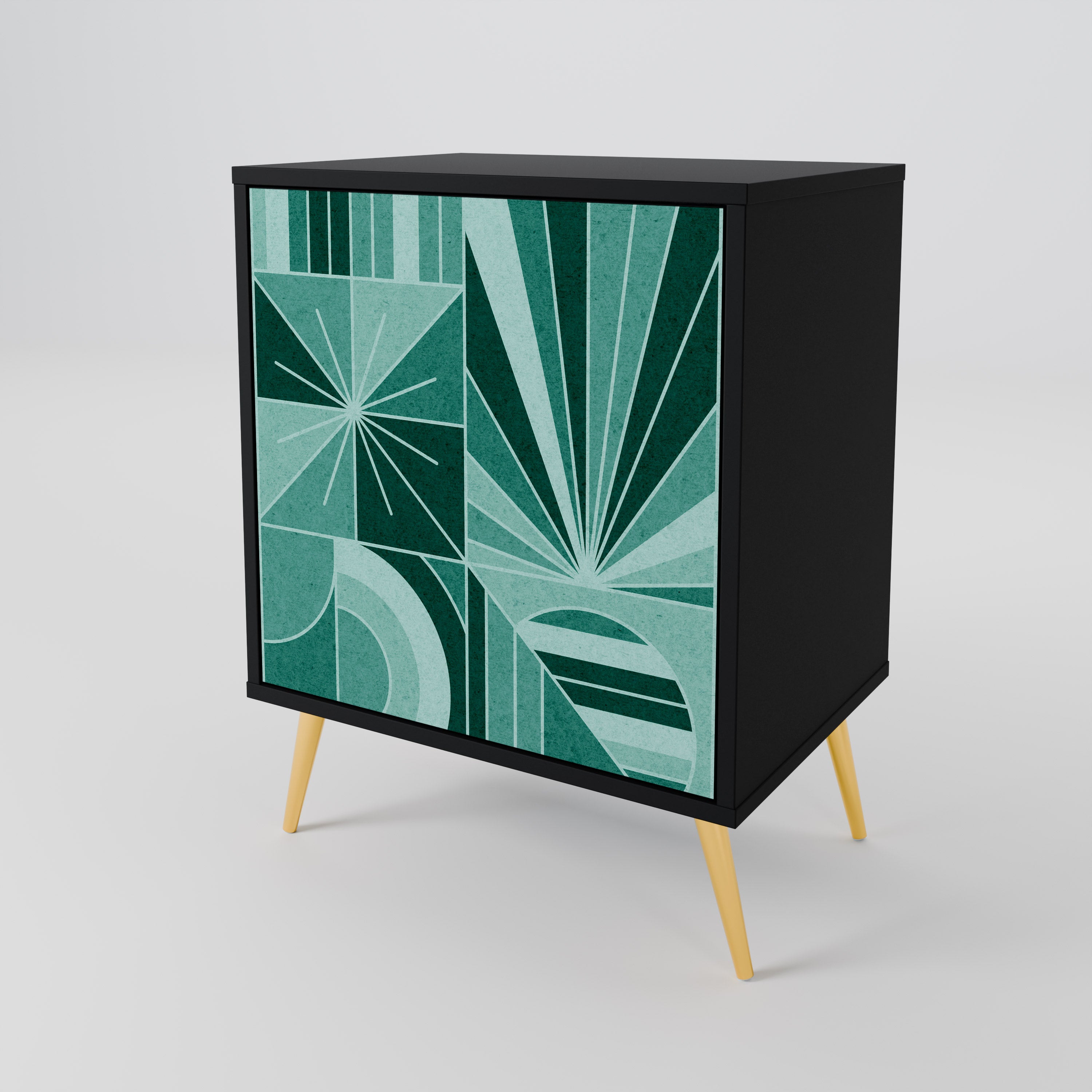 Aparador HARMONIC GRID de 1 puerta en acabado negro