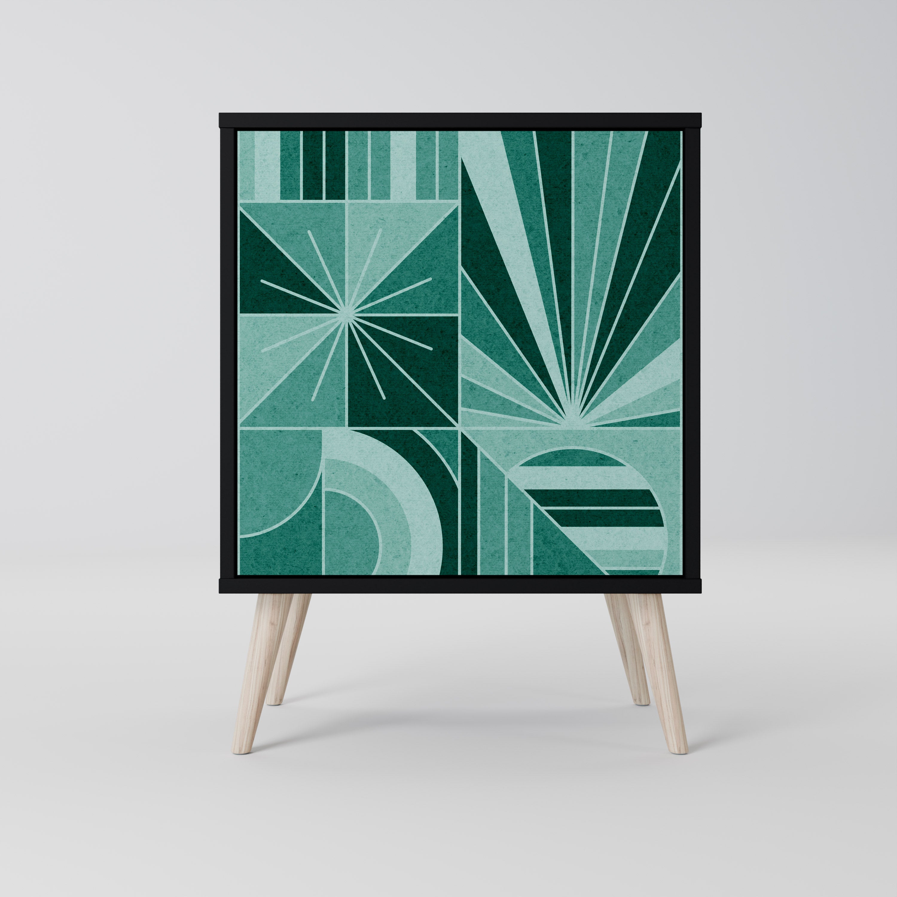 Aparador HARMONIC GRID de 1 puerta en acabado negro