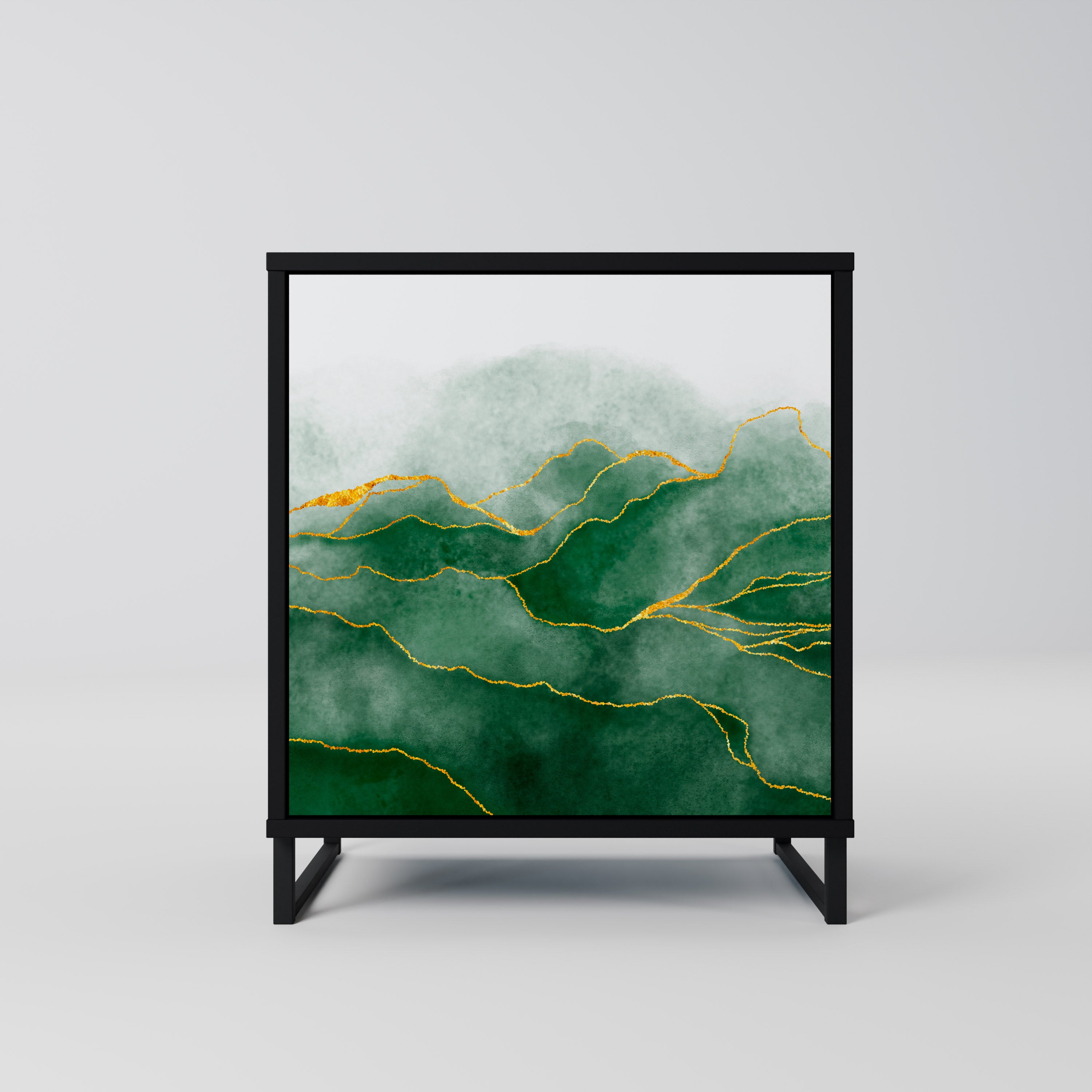 Aparador EXPENSIVE NATURE de 1 puerta en acabado negro