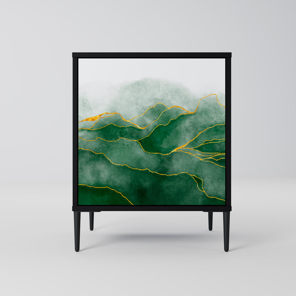 Aparador EXPENSIVE NATURE de 1 puerta en acabado negro