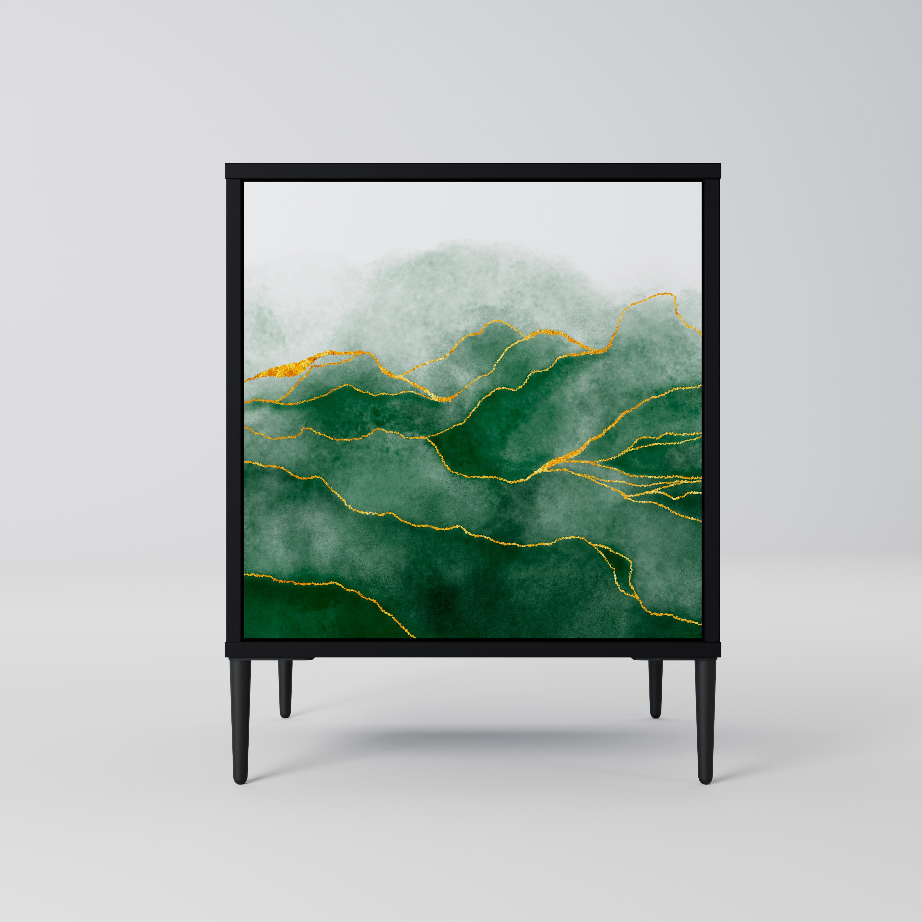 Aparador EXPENSIVE NATURE de 1 puerta en acabado negro