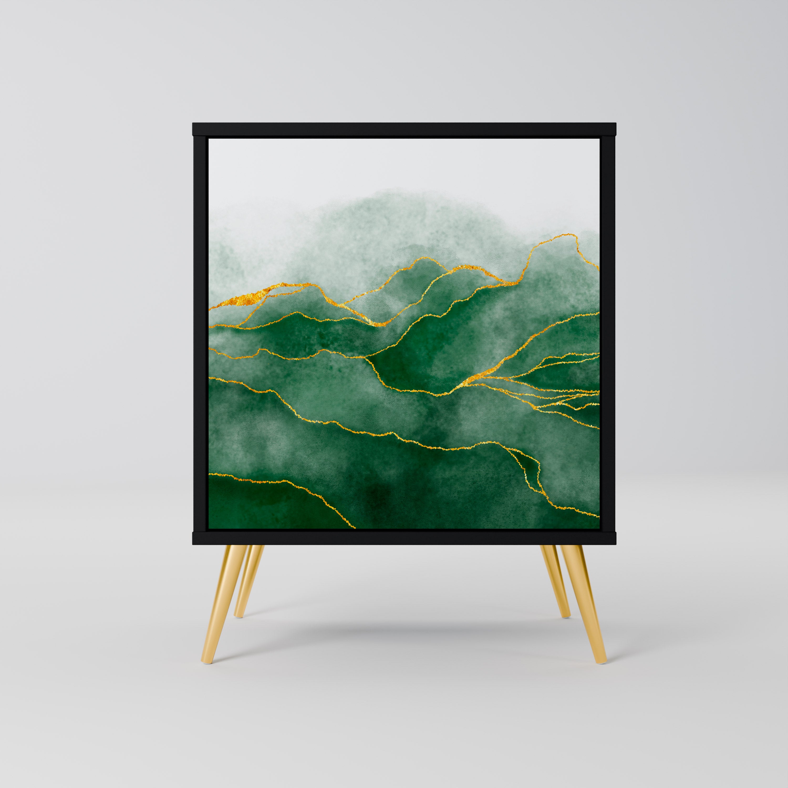 Aparador EXPENSIVE NATURE de 1 puerta en acabado negro