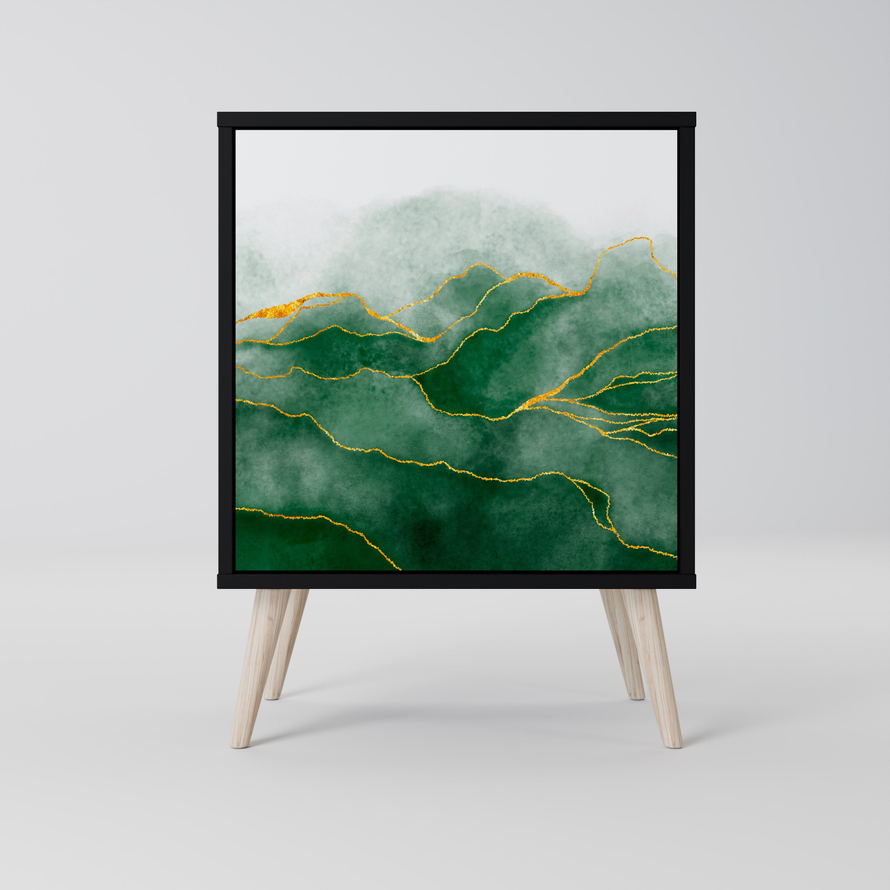 Aparador EXPENSIVE NATURE de 1 puerta en acabado negro