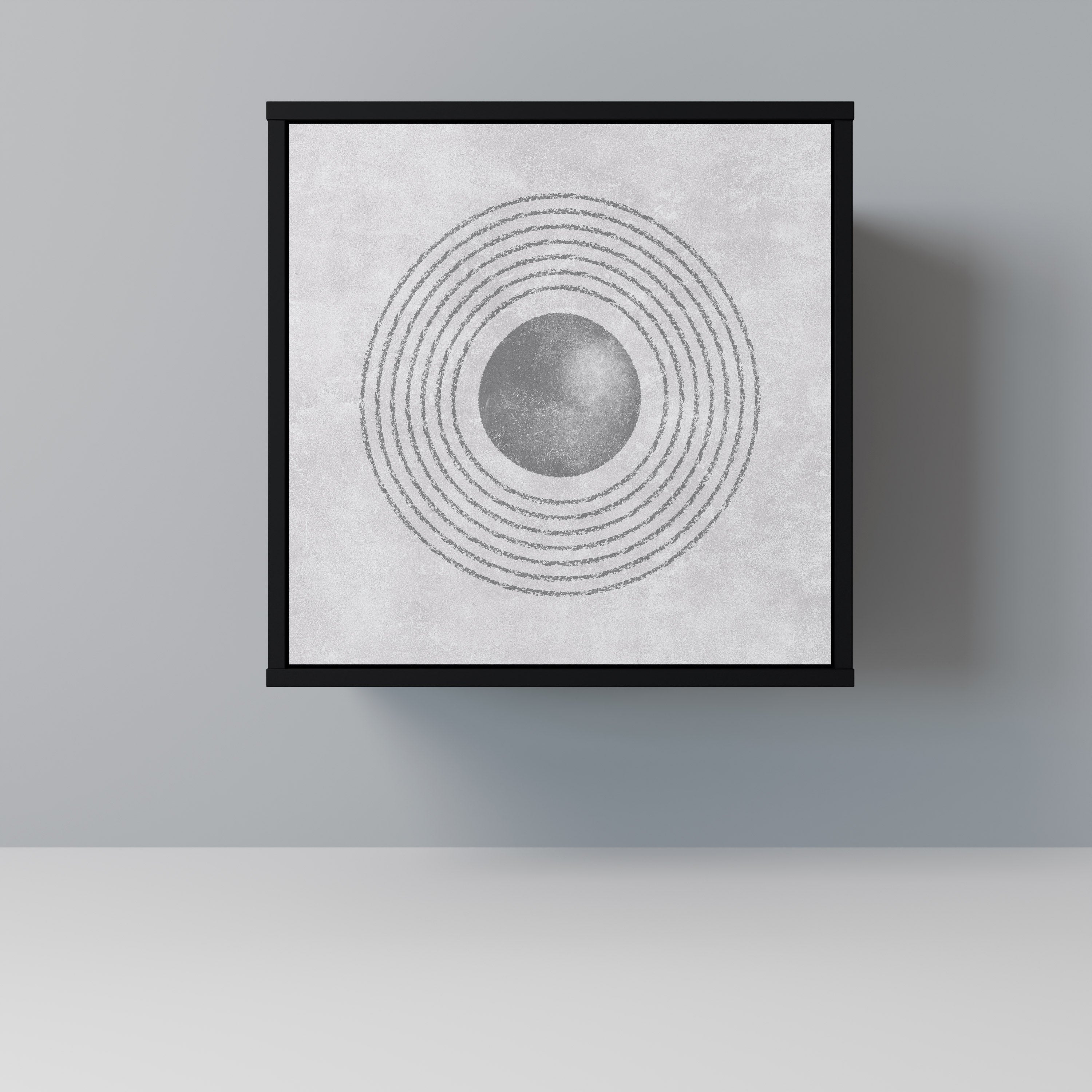 Aparador SOLID CIRCLES de 1 puerta en acabado negro