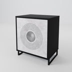 SOLID CIRCLES 1-Door Sideboard in Black Finish