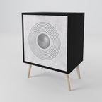 SOLID CIRCLES 1-Door Sideboard in Black Finish